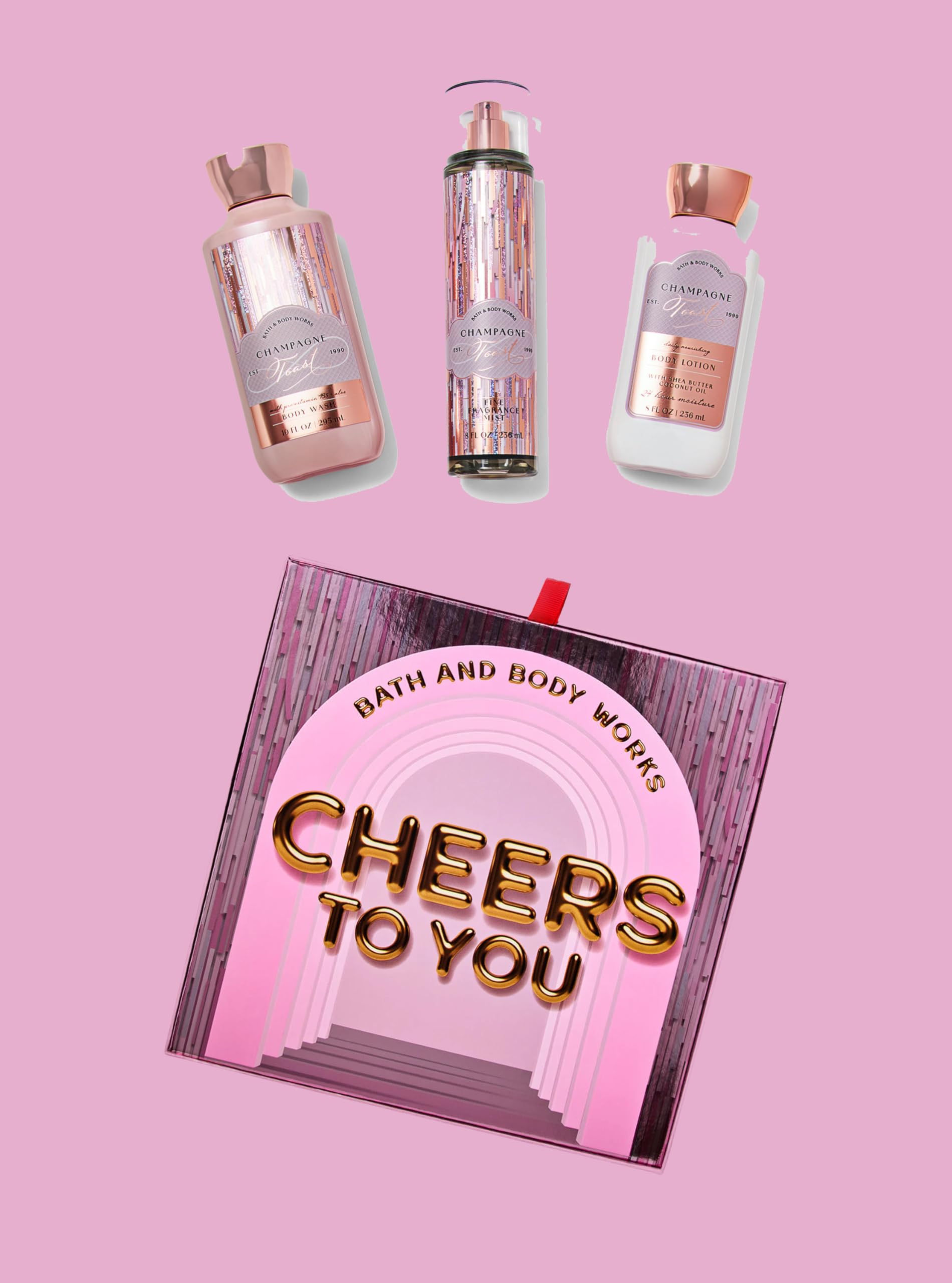 Bath & Body Works Champagne Toast Gift Set for Women - Luxury Boxed Set with Fine Fragrance Mist, Shower Gel & Body Lotion | Perfect Birthday, Anniversary & Holiday Gift for Her | Spa Day, Romantic Evening & Self-Care Moments
