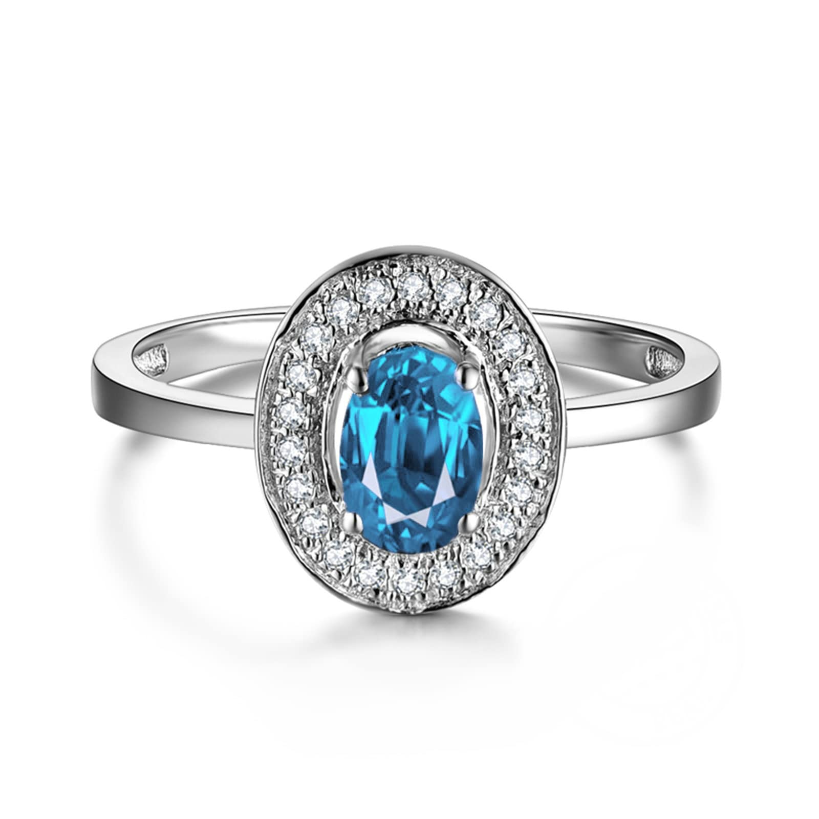 Gualiy Sterling Silver Anniversary Rings for Women & Men - Oval Cubic Zirconia Wedding, Engagement & Promise Rings (Sizes 4-11) - Perfect for Anniversaries, Proposals & Romantic Gifts