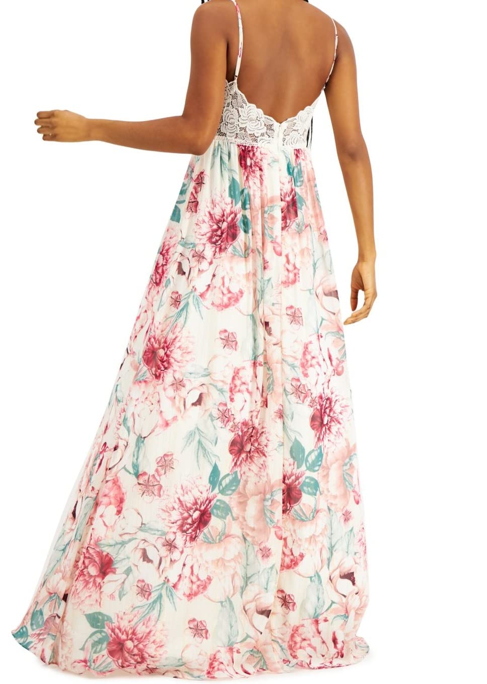 City Studio Women's Pink Floral Spaghetti Strap Fit & Flare Party Dress - Size 9 | Elegant Summer Wedding Guest Dress & Cocktail Evening Gown