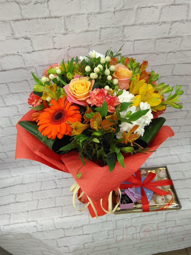 Stunning Orange Flower Bouquet - Fresh & Vibrant Floral Arrangement for Weddings, Anniversaries & Home Decor