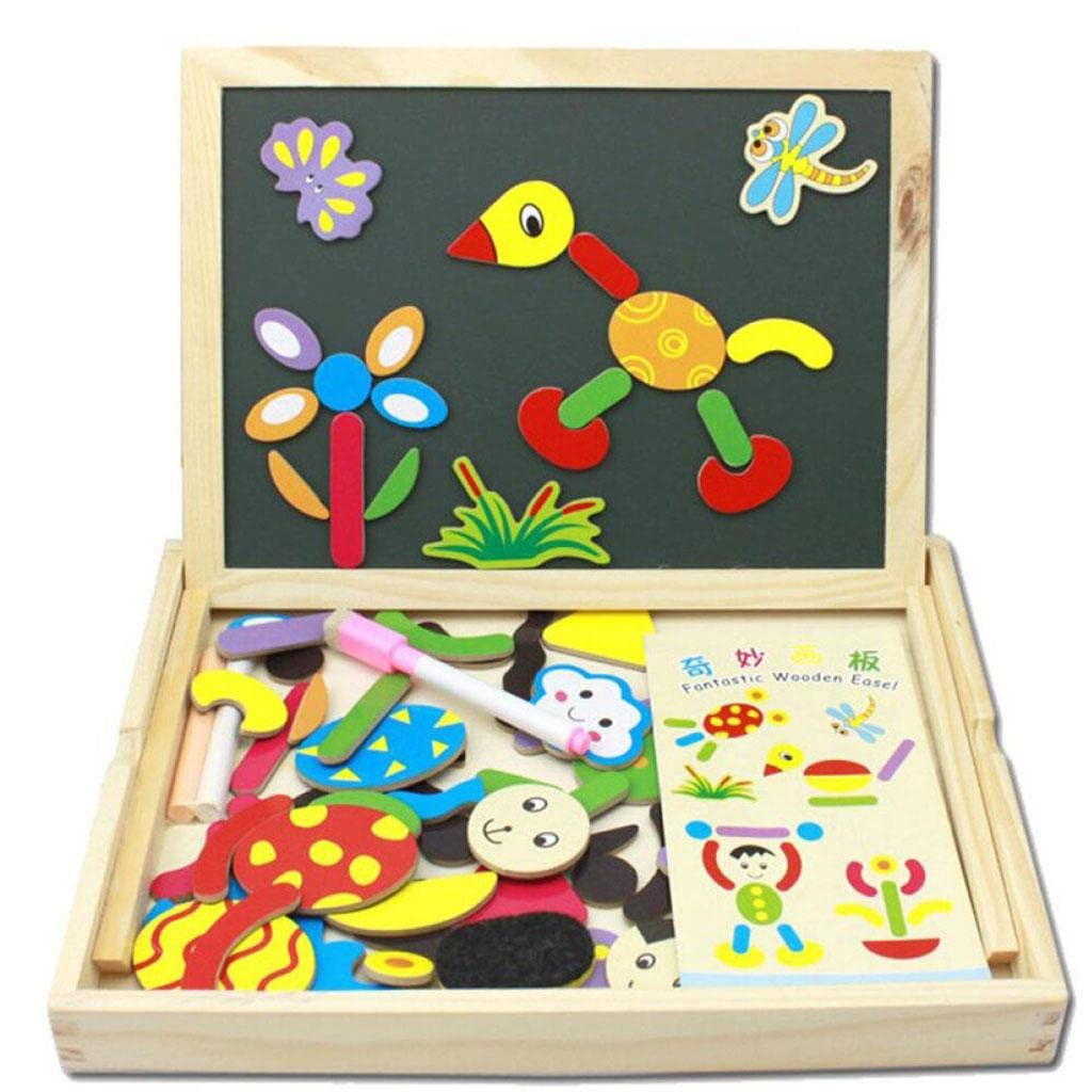 Enakshi Magnetic Drawing Board for Kids - Wooden Educational Puzzle Toy for Toddlers & Babies | STEM Learning, Fine Motor Skills Development | Perfect for Travel, Home Play & Preschool Activities