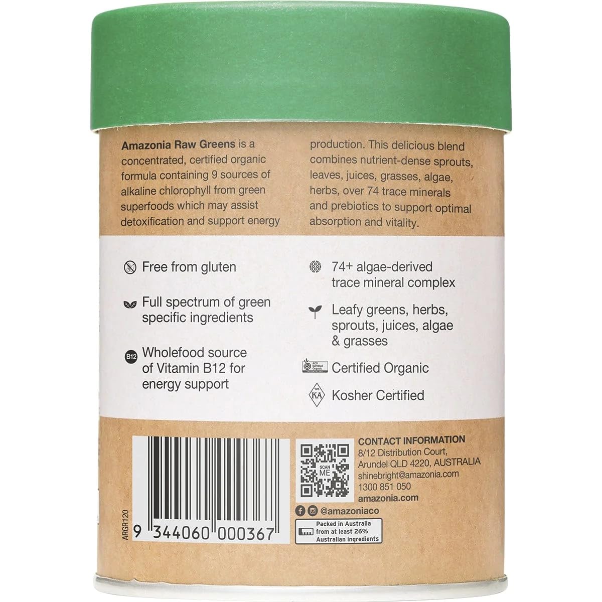 Organic Raw Prebiotic Greens Powder Superfood - 120g for Gut Health, Digestion & Immunity Boost - Perfect for Smoothies, Juices & Daily Wellness Routine