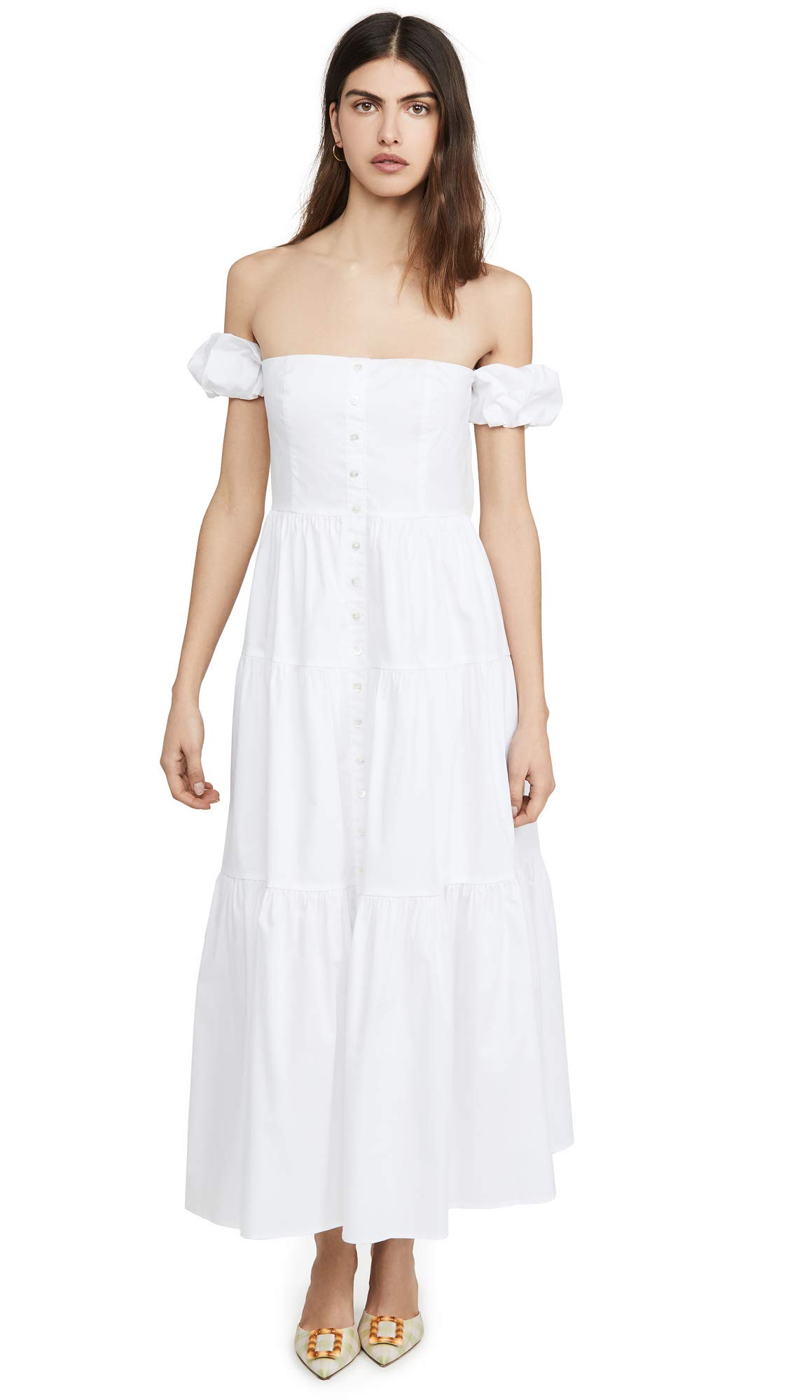 STAUD Women's Elio Dress - Elegant Flowy Midi Dress for Summer, Wedding & Party | Breathable Fabric & Comfort Fit | Perfect for Casual Outings, Date Night & Special Occasions