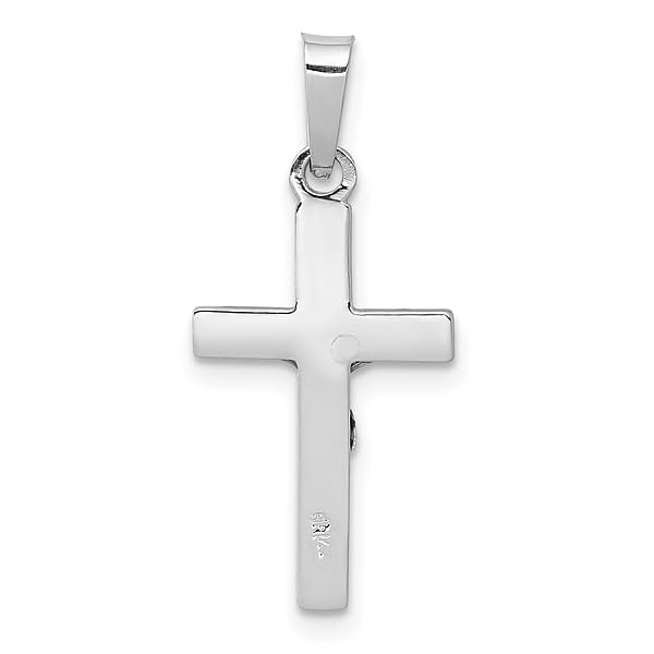 14K Solid White Gold Jesus Christ Crucifix Cross Necklace - Religious Pendant for Women & Men - Perfect for Baptism, First Communion, Confirmation & Christian Gifts