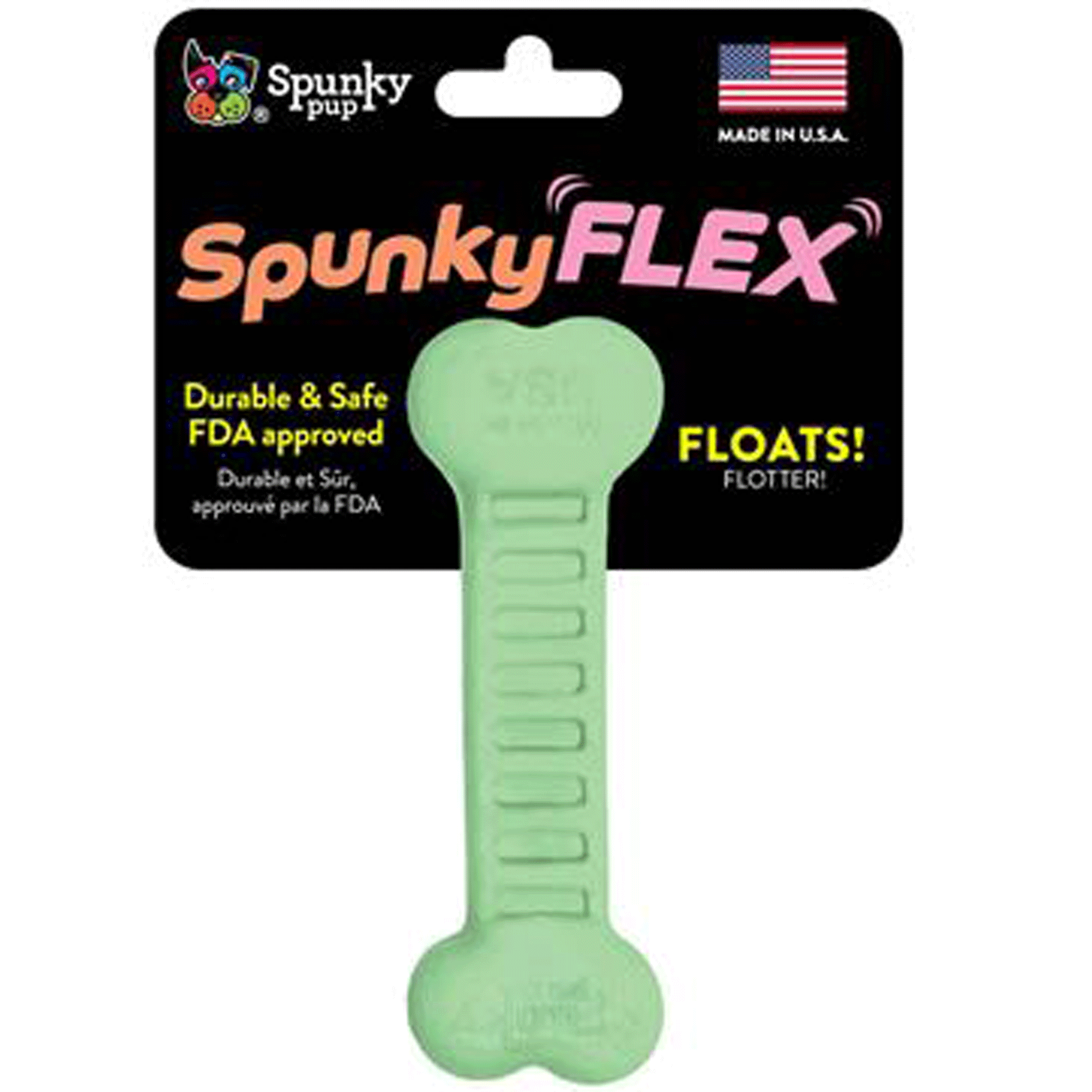Spunky Pup SpunkyFlex Bone - Durable Dog Chew Toy for Aggressive Chewers - Interactive Play & Teeth Cleaning for Small, Medium & Large Dogs - Perfect for Indoor & Outdoor Use
