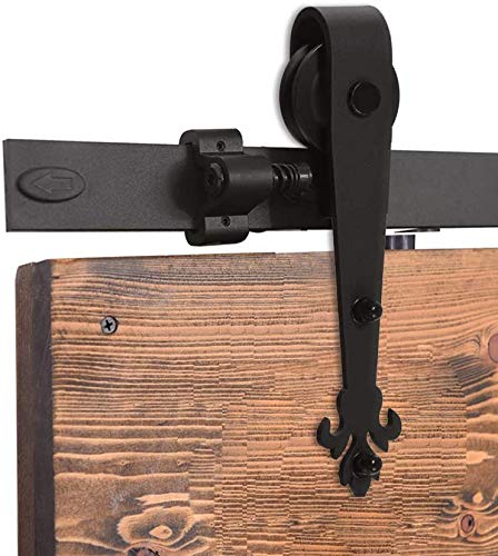 Heavy Duty Sliding Barn Door Hardware Kit 10.5FT/320CM with Industrial Handle - Single Wooden Door System for Doors Up to 63