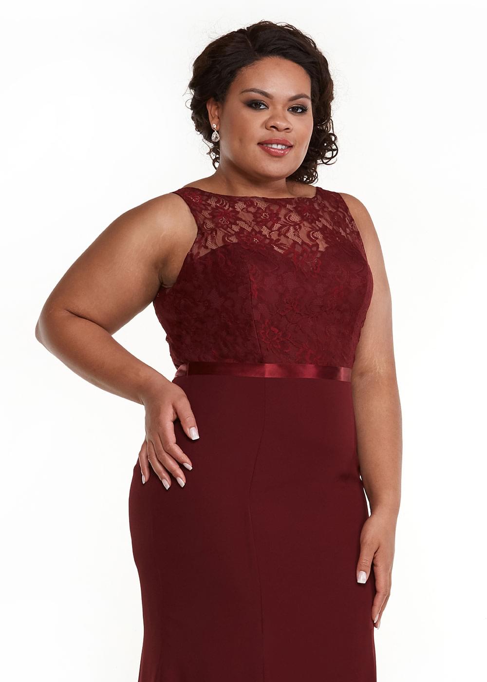 Elegant 80044 Chiffon A-Line Bridesmaid Dress with Lace Illusion Bodice - Perfect for Weddings, Formal Events & Special Occasions