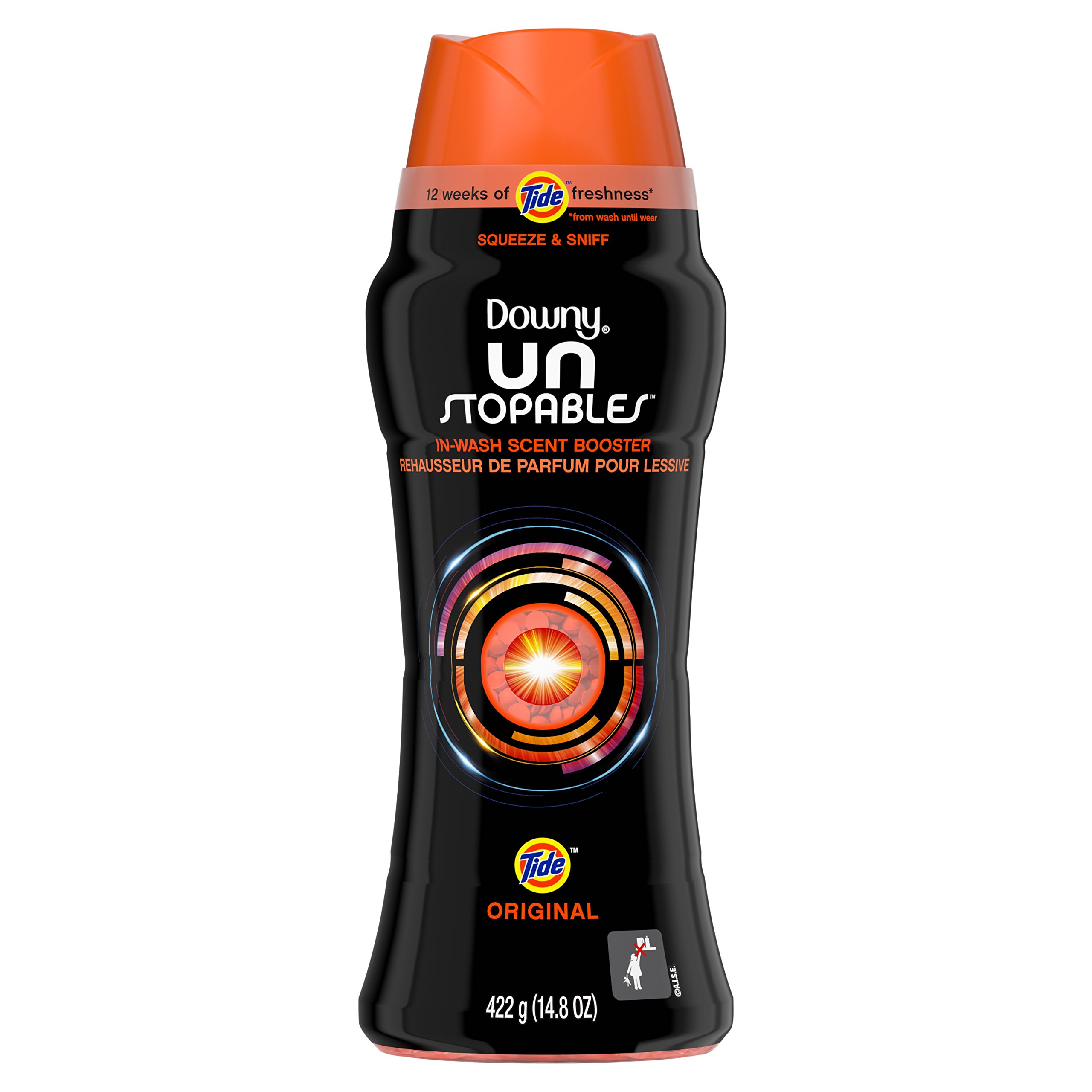 Downy Unstopables In-Wash Scent Booster Beads with Tide Original Scent - 14.8 oz | Long-Lasting Laundry Fragrance Enhancer for Fresh Clothes | Perfect for Gym Wear, Bedding & Everyday Laundry