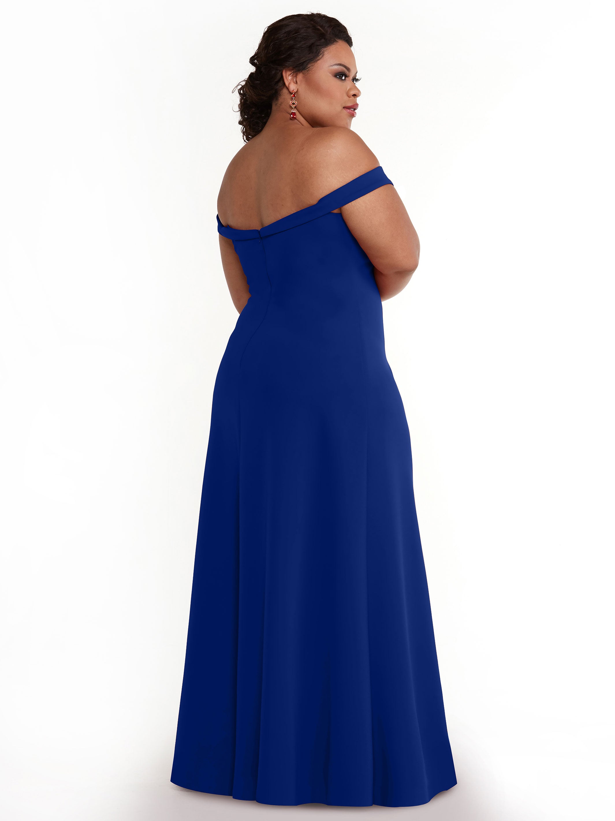 Elegant Off-The-Shoulder Double Knit A-Line Bridesmaid Dress 83050 - Perfect for Weddings, Formal Events & Special Occasions