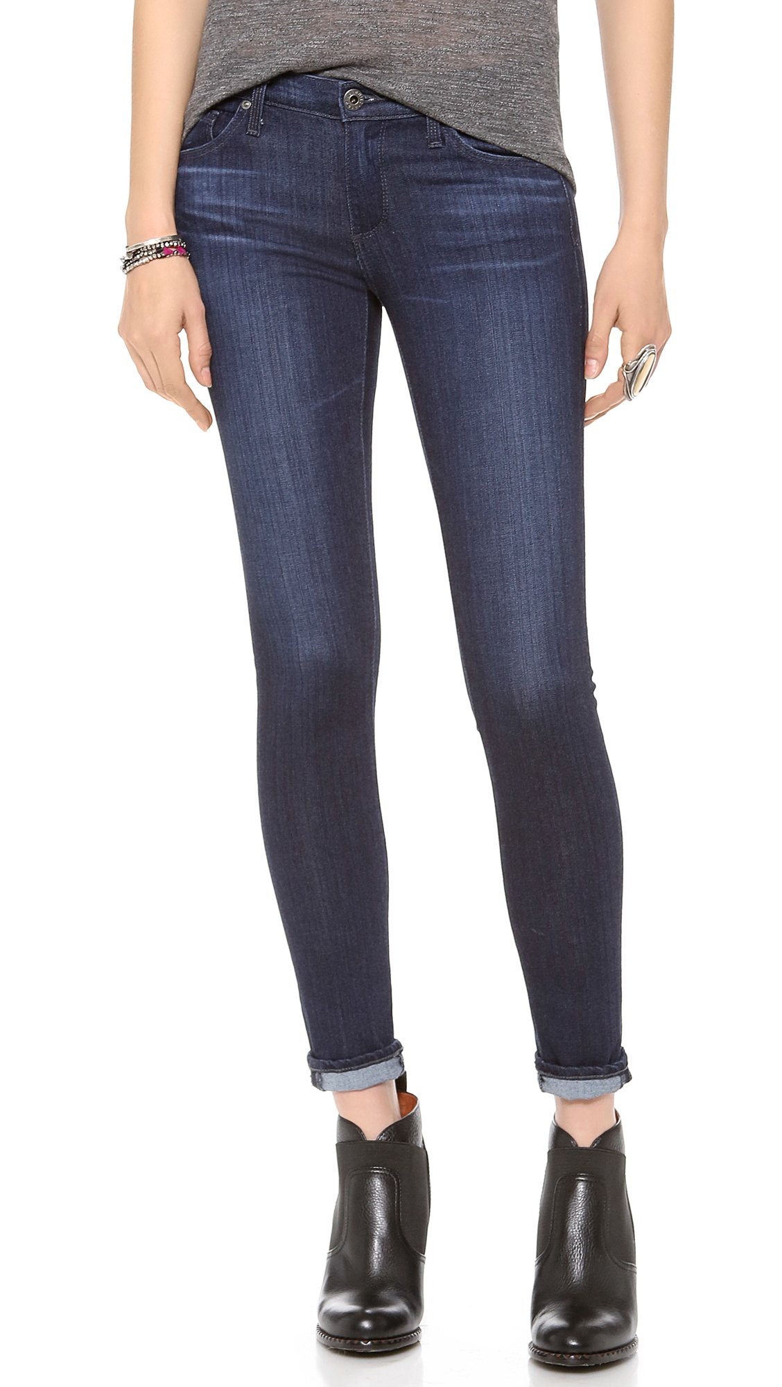 AG Adriano Goldschmied Women's High-Rise Ankle Legging Jeans in Coal Grey - Stretchy Denim Pants for Workout, Yoga & Casual Wear