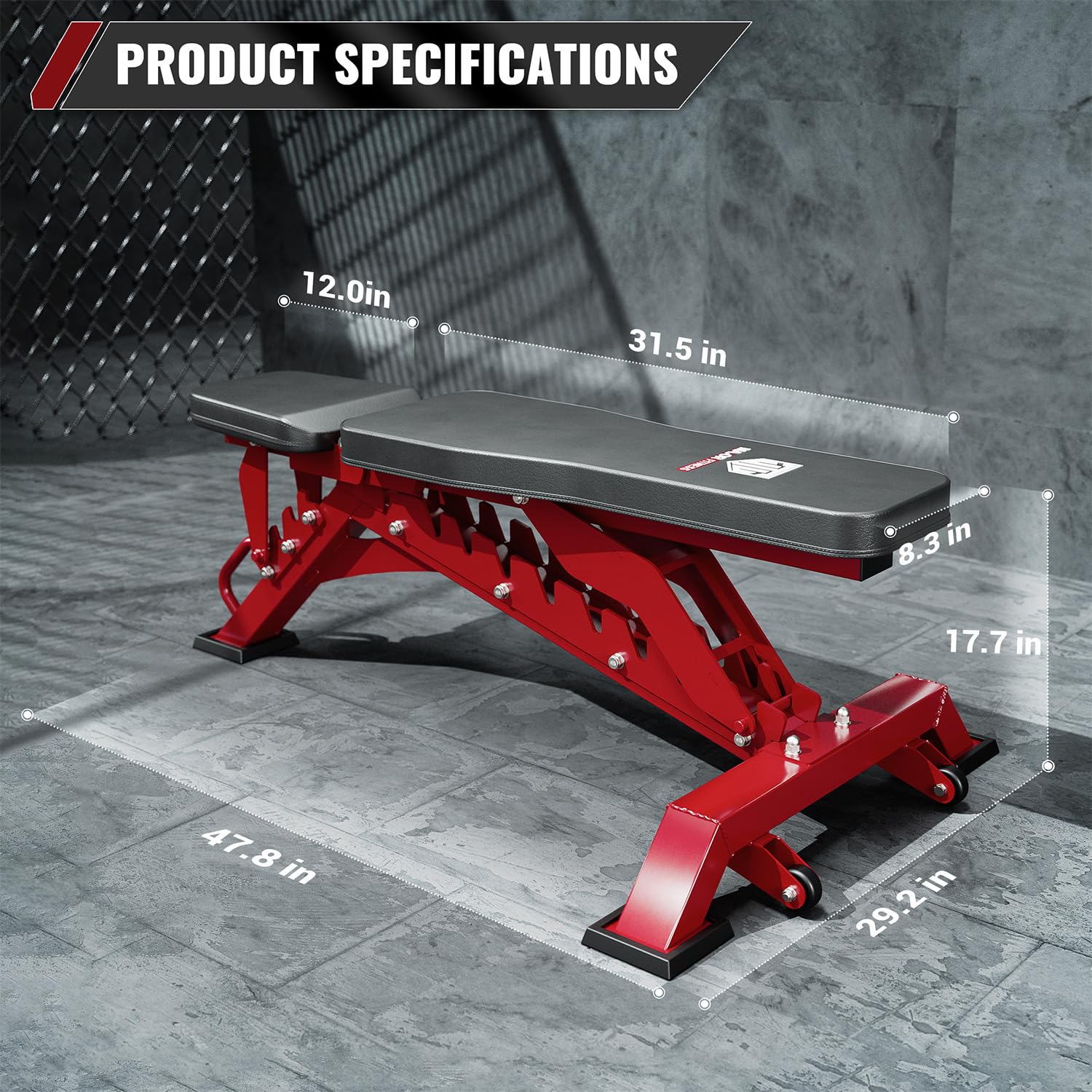 Major Fitness Adjustable Weight Bench – 32-Position Strength Training Bench for Bench Press, Weight Lifting & Home Gym Workouts | Perfect for Garage Gyms & Full-Body Workouts