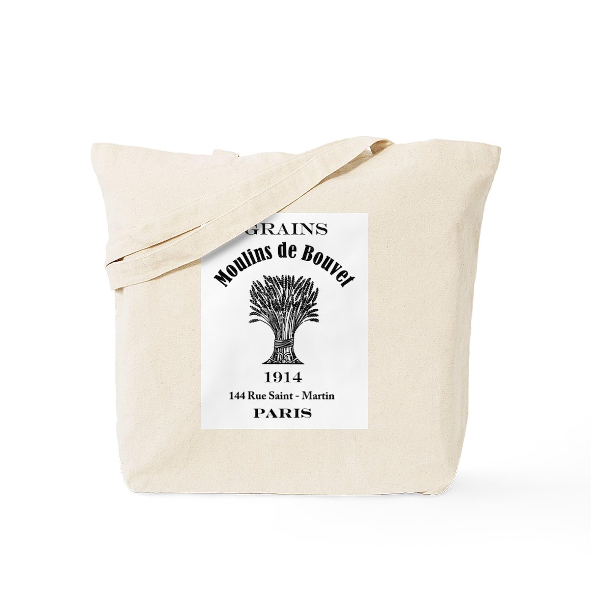 Vintage French Style Canvas Tote Bag - Natural Reusable Grocery Shopping Bag for Women, Eco-Friendly Beach Tote & Farmers Market Bag