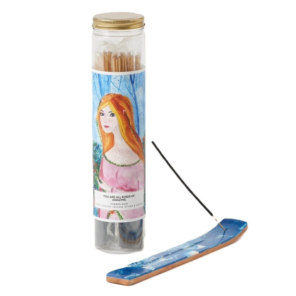 You Are All Kinds of Amazing Incense Sticks & Holder Set - 100 Piece Aromatherapy Gift for Relaxation, Meditation & Home Decor