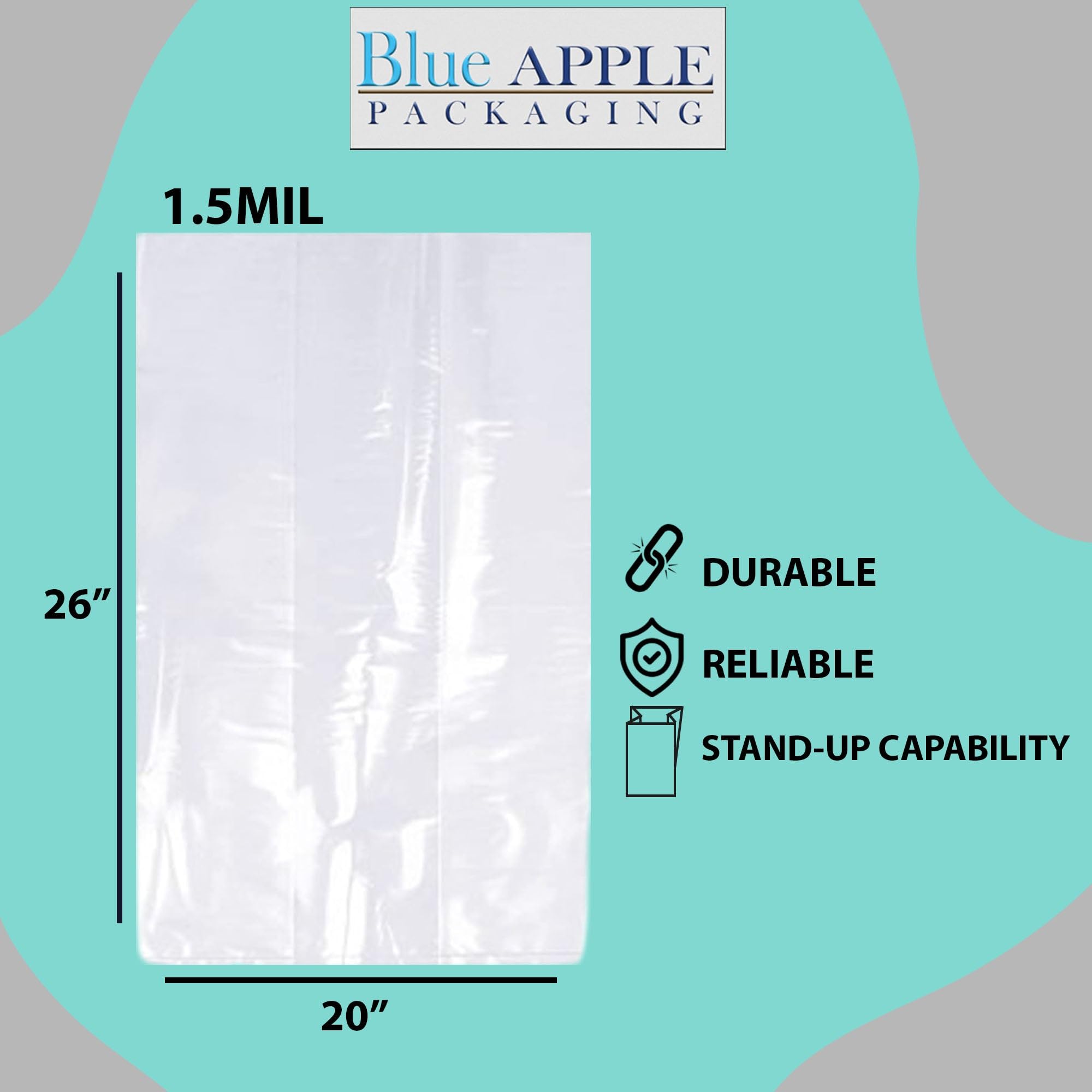 Durable 20x18x26 Clear Plastic Bags - 1.5Mil Heat Sealable for Party Favors & Gifts