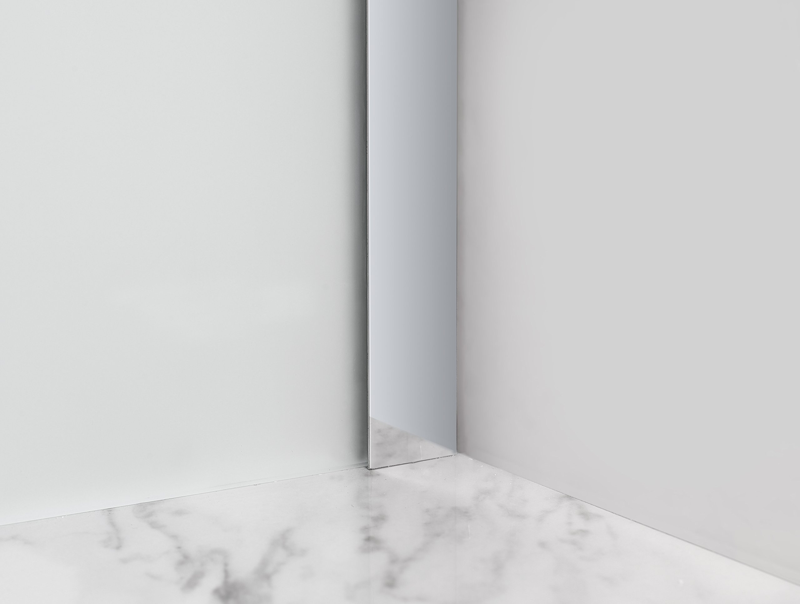 **Frosted Glass Aston Belmore GS Frameless Hinged Shower Door with Shelves - Modern Bathroom Upgrade for Spa-Like Experience**