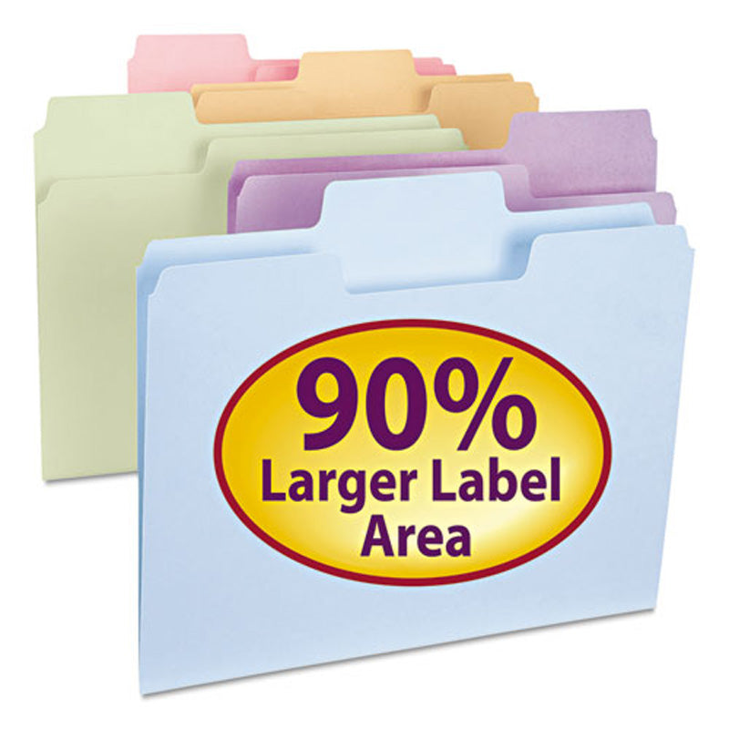 Supertab Extra Large Label File Folders - 3rd Cut Letter Size (100-Pack) for Office, School & Home Organization