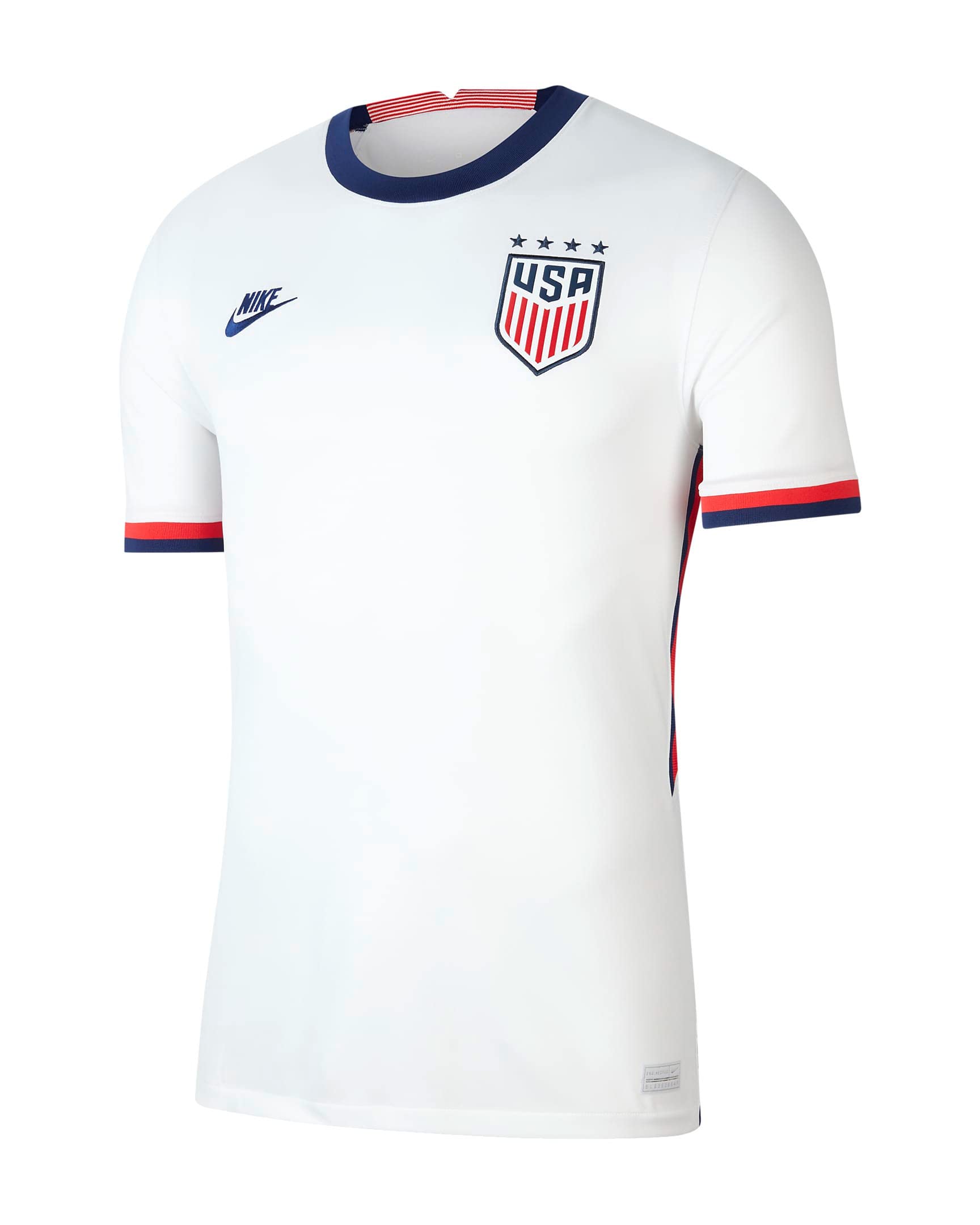 Nike 2020 Stadium Home 4-Star Men's Soccer Jersey - Small, White/Blue - Authentic Football Shirt for Fans & Players | Match Day, Training & Casual Wear