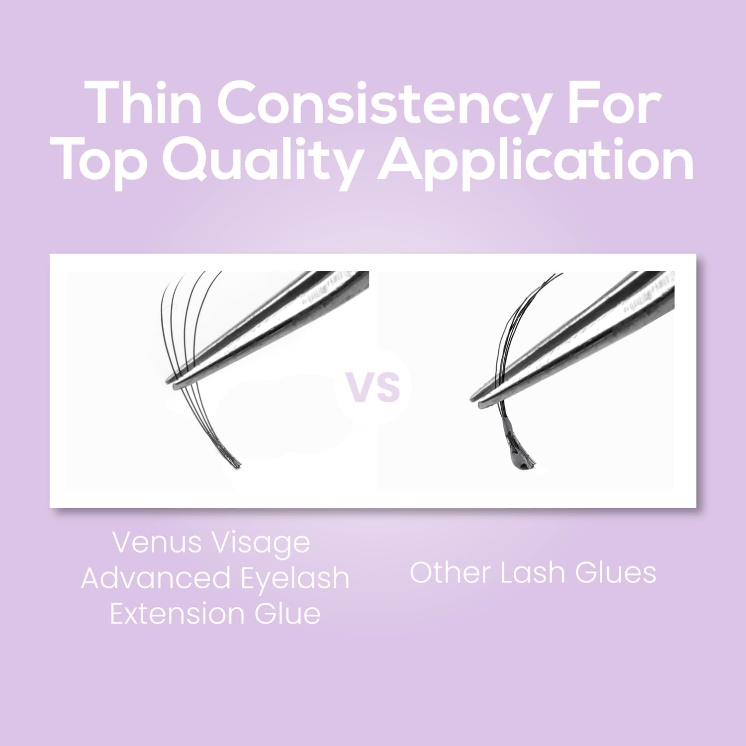VENUS VISAGE Professional Eyelash Glue - 1-2 Sec Fast Drying, 6-7 Week Long Lasting Bond, Extra Black Strong Hold, Latex Free Lash Adhesive (5ml, 0.16 Fl Oz) - Perfect for Salon, Home Use & DIY Eyelash Extensions