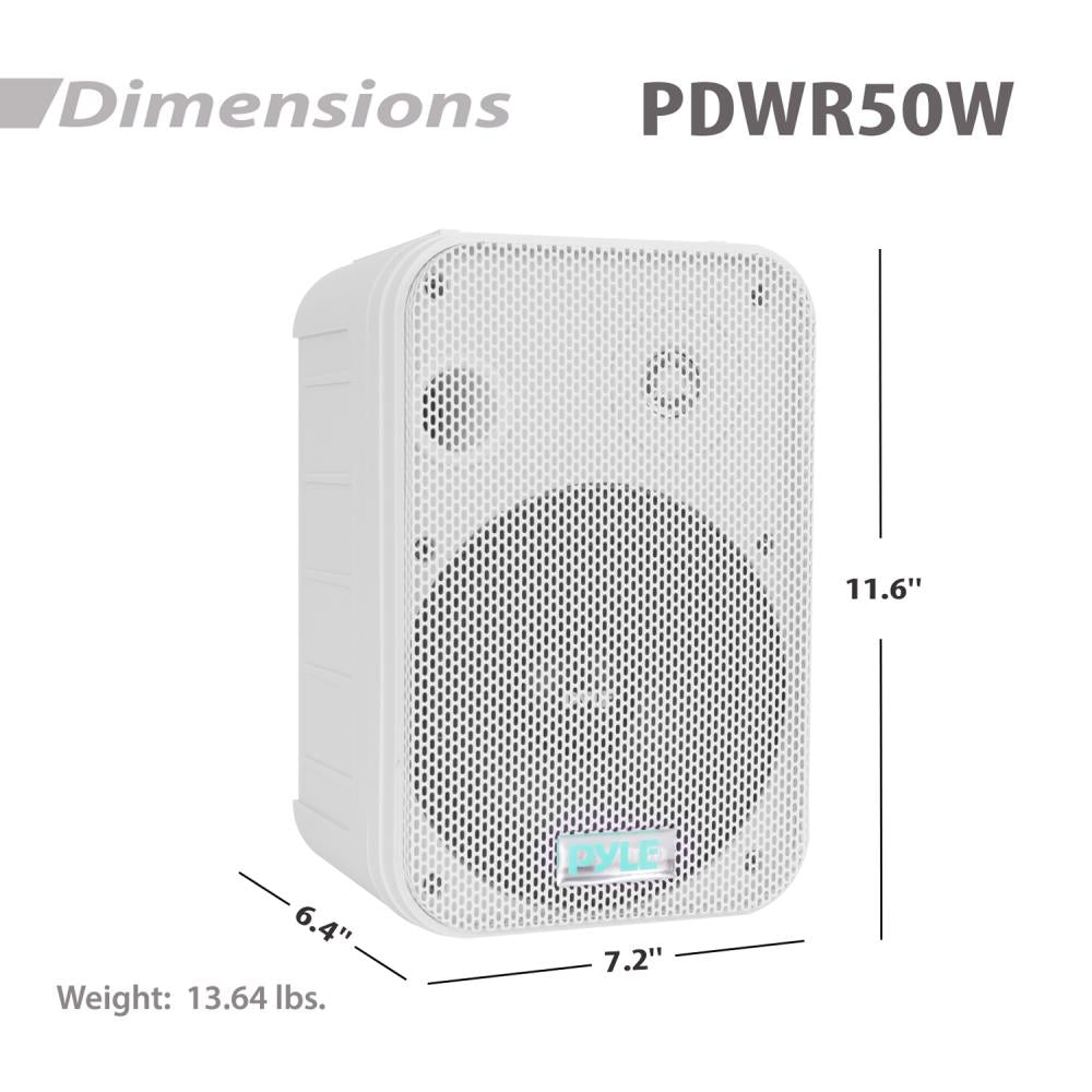 6.5 Inch Indoor Outdoor Wall Mount Speakers - High-Quality Weatherproof Stereo Sound for Home Theater, Patio, and Backyard Entertainment