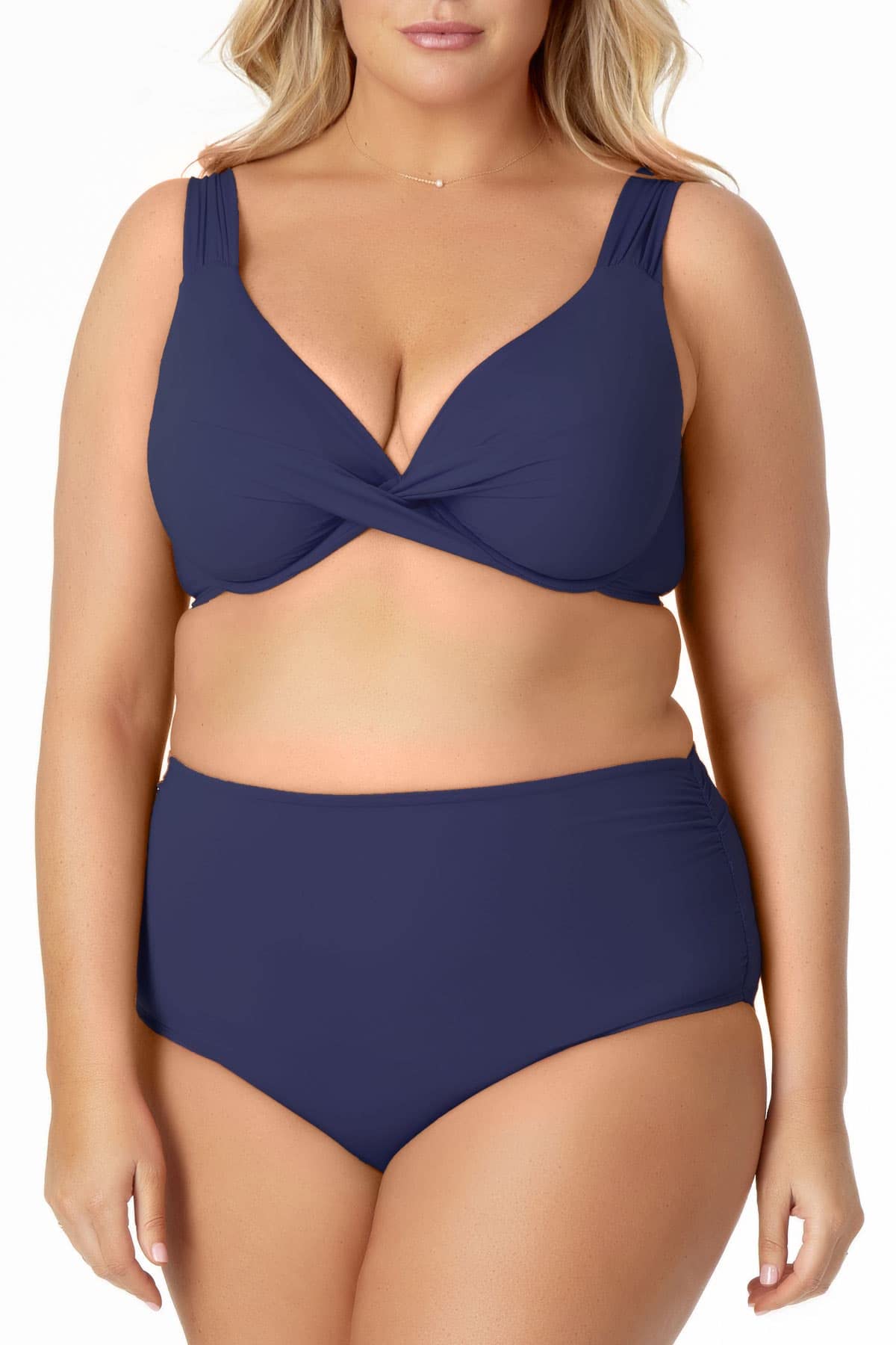 Anne Cole Women's Over The Shoulder Underwire Bikini Swim Top - Supportive Bathing Suit for Beach, Pool & Vacation