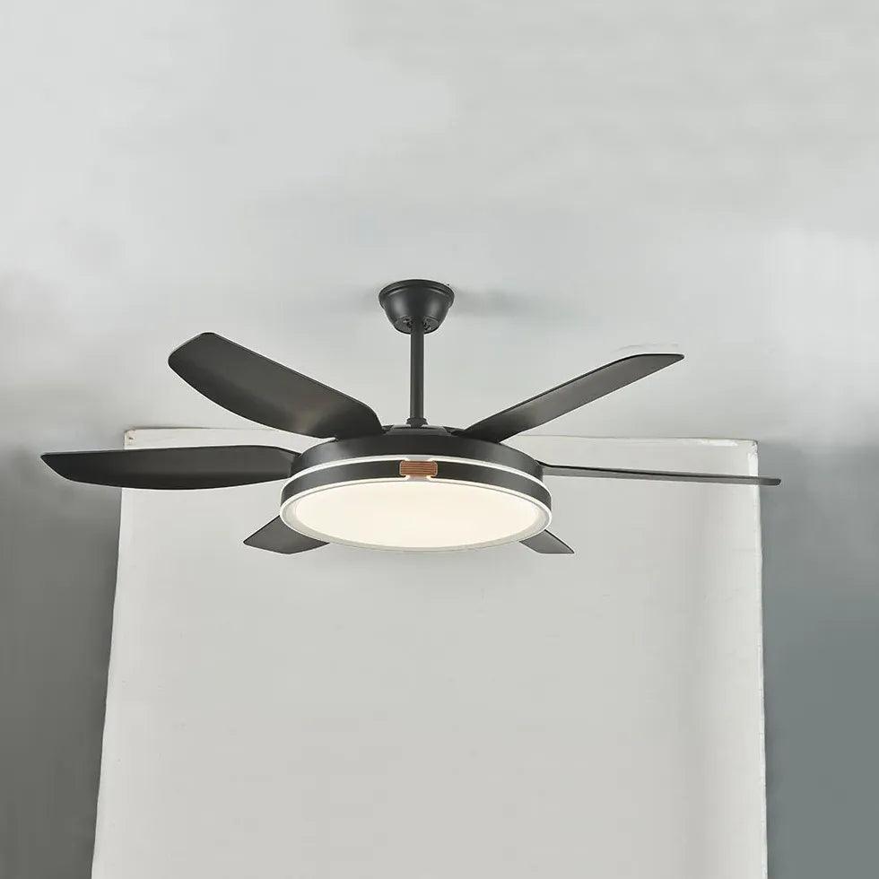 Modern White Metal LED Ceiling Fan with Light - Energy Efficient Cooling & Stylish Lighting for Living Room, Bedroom, or Office