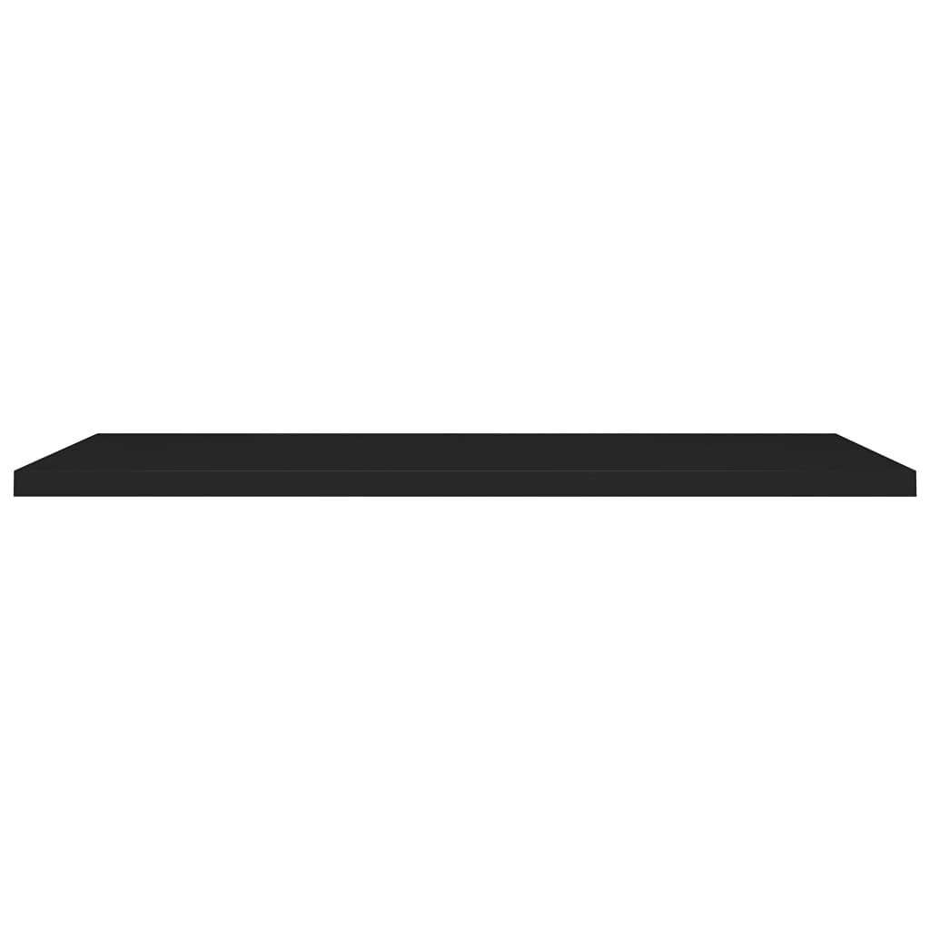 Modern Floating Wall Shelf Set of 4 - Black MDF Ledge Shelves 47.2