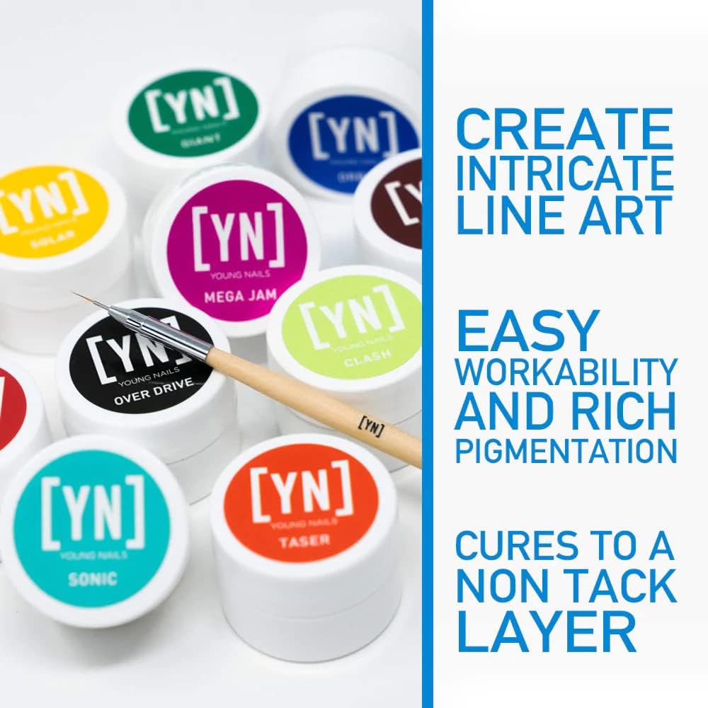 Young Nails Mission Control Gel Paint - High Precision Nail Art Gel for Detailed Designs, No Tacky Layer After Curing, 5g | Perfect for Salon Professionals & DIY Nail Enthusiasts at Home