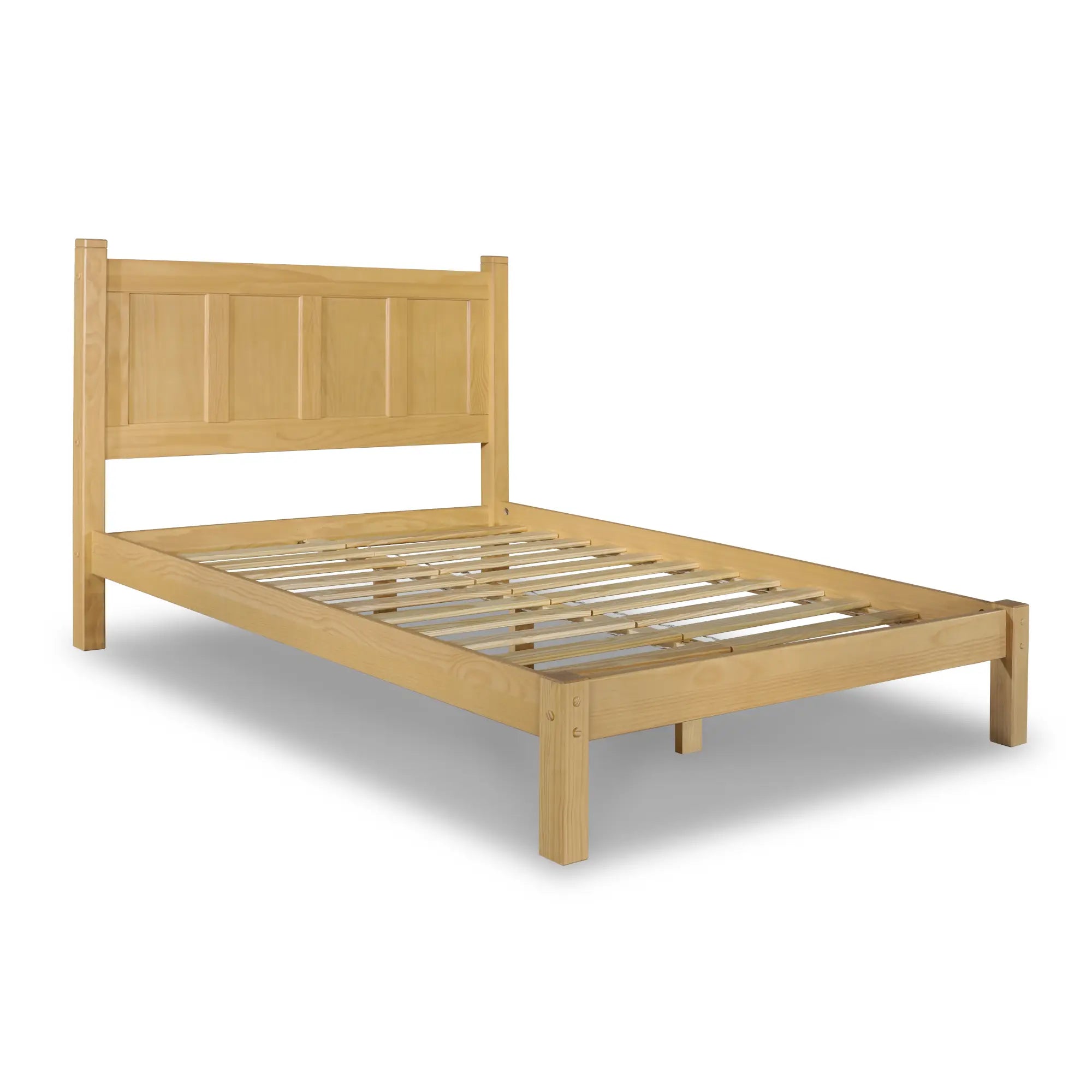 Shaker Panel Platform Bed Frame - Solid Wood Queen Size Bed with Storage, Modern Minimalist Design for Bedroom - Perfect for Small Spaces, Guest Rooms & Apartments