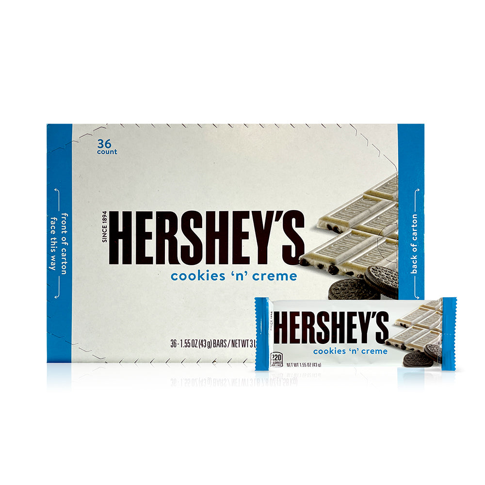Hershey's Cookies 'N' Creme Chocolate Bars - 36 Count Bulk Box | Perfect for Parties, Halloween Treats & Office Snacks