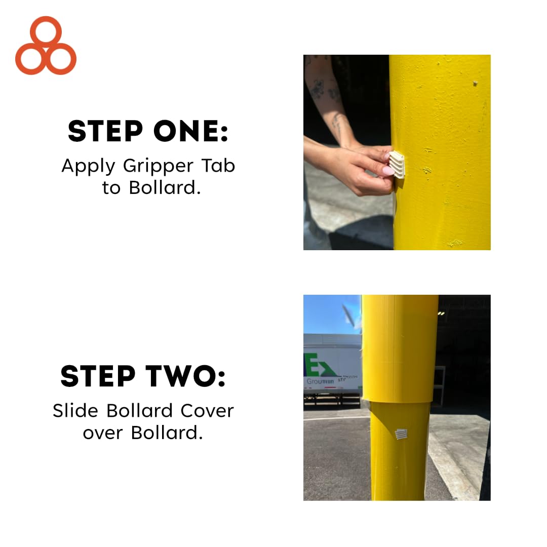 BollardGard 4x64 Inch Red Bollard Cover - Heavy Duty PVC Safety Post Protector for Parking Lots, Warehouses & Outdoor Use - Weather Resistant Innoplast Design (No Tape Included)