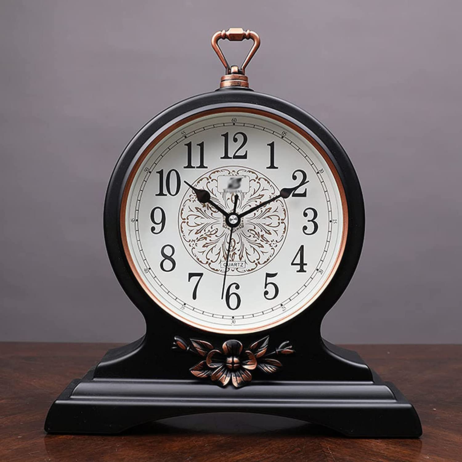Vintage Retro Battery Operated Silent Tabletop Clock - Non-Ticking Desk & Mantel Clock with Arabic Numerals for Living Room, Bedroom, Office & Porch Decor | Perfect Gift Idea for Home & Office Use