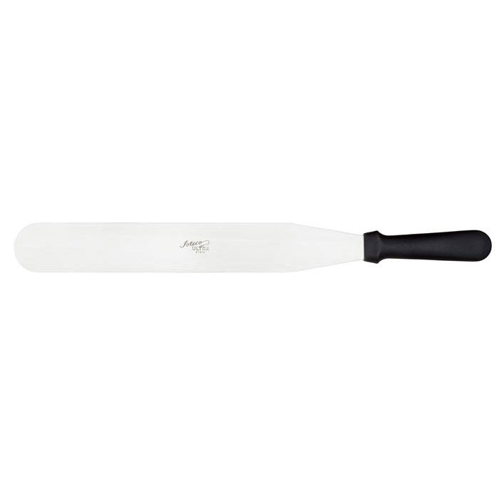 Ateco 1314 Pastry Spatula with Black Plastic Handle, 14-Inch - Perfect for Cake Decorating, Baking, and Kitchen Use