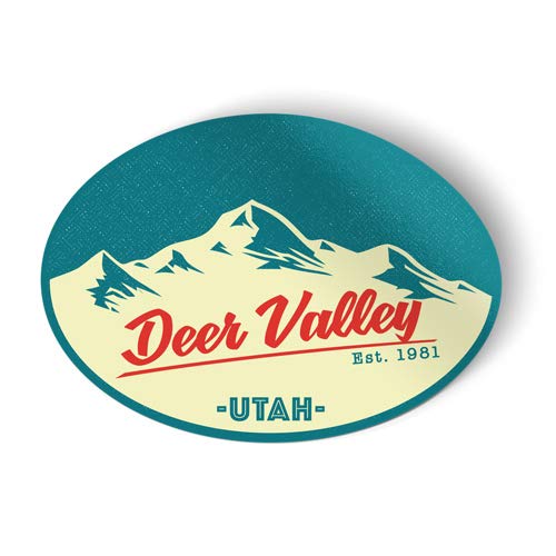 Squiddy Deer Valley Utah Vinyl Sticker - Waterproof Decal for Car, Laptop, Notebook, Phone (5 Inch) - Perfect for Outdoor Adventures, Travel Gear & Personalizing Devices