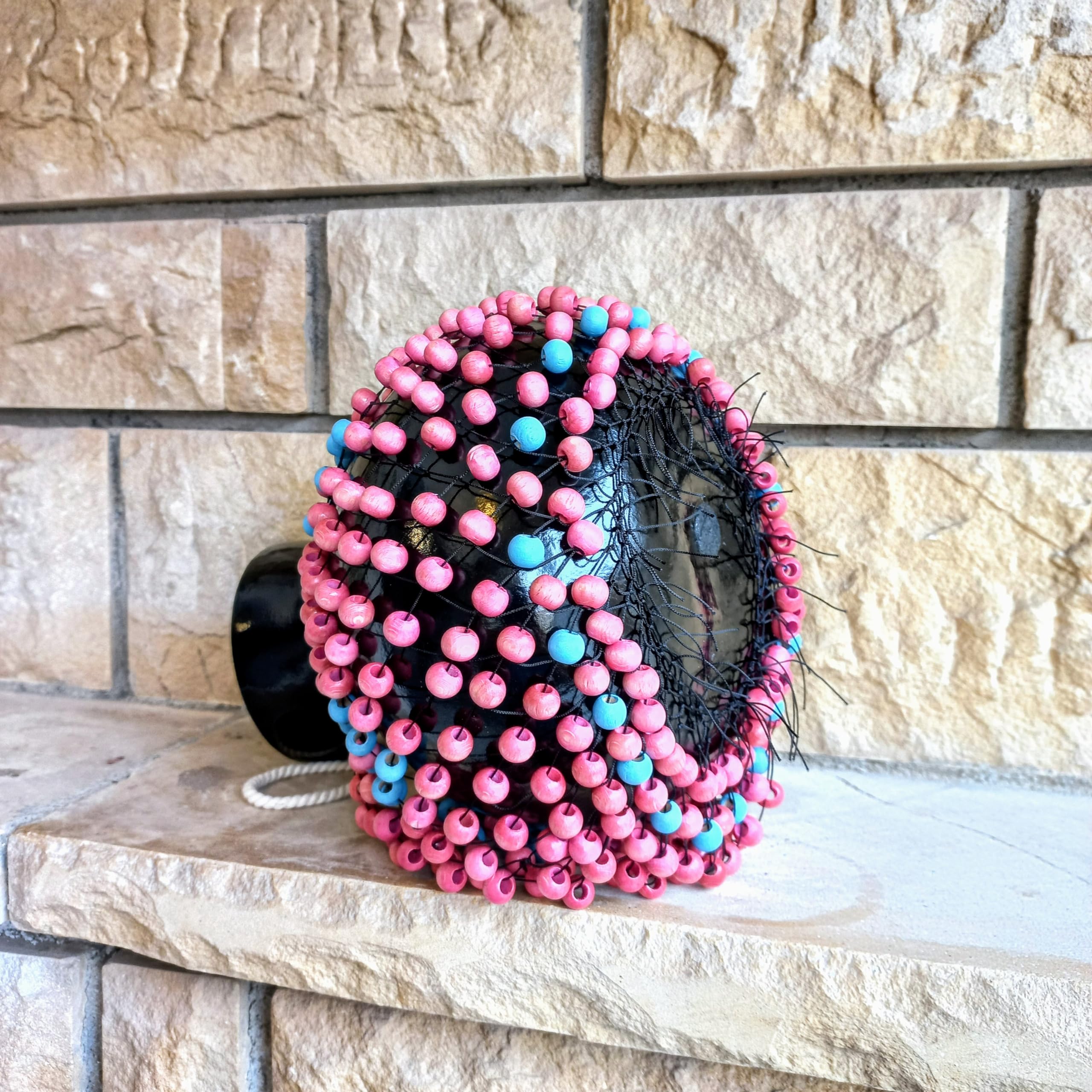 Colorful Beaded Gourd Rattle - Authentic Latin Percussion Instrument (Xequere Abe) - Perfect Musical Gift for Women & Music Lovers - Great for Samba, Bossa Nova & Afro-Cuban Music Performances