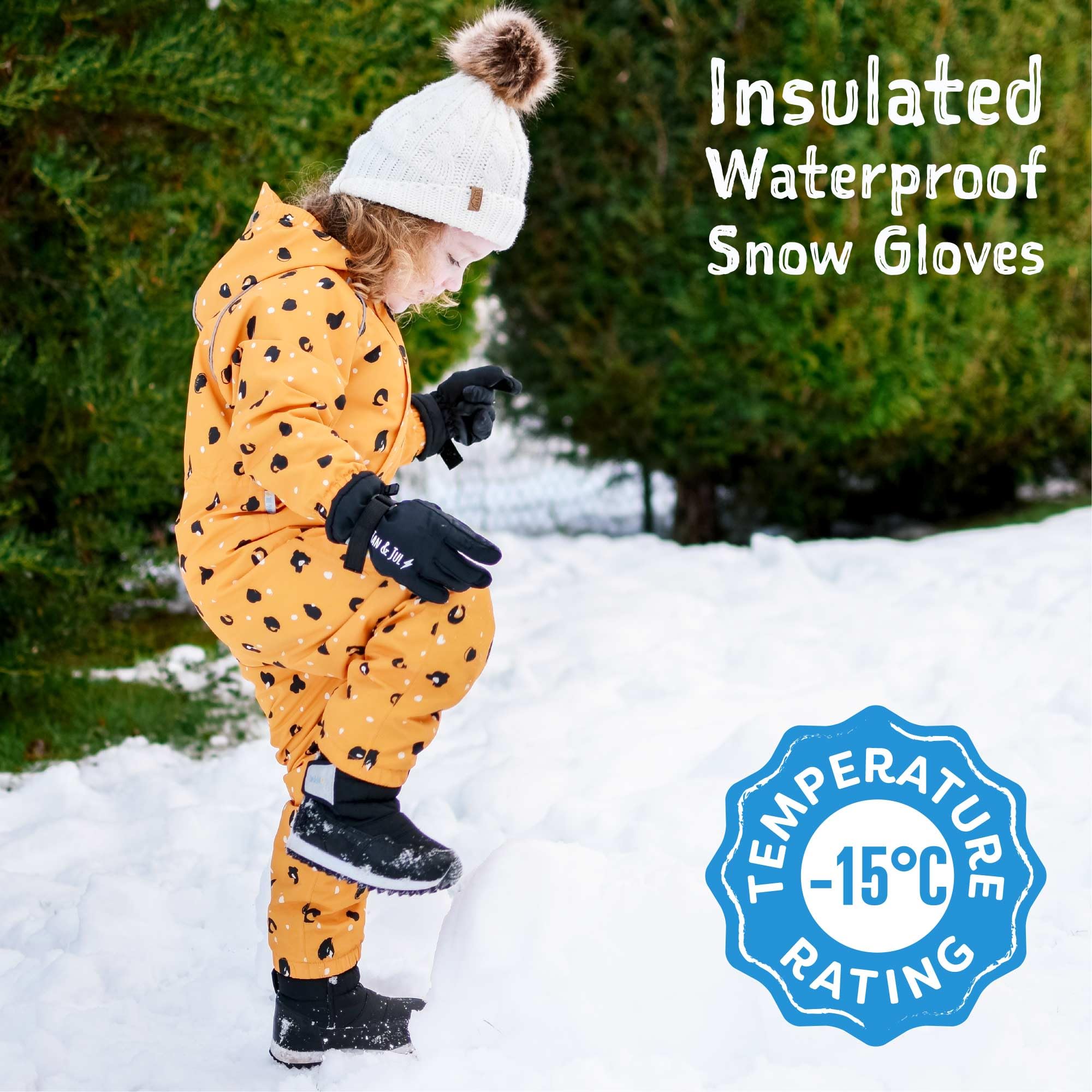 JAN & JUL Kids Waterproof Winter Gloves for Outdoor Play