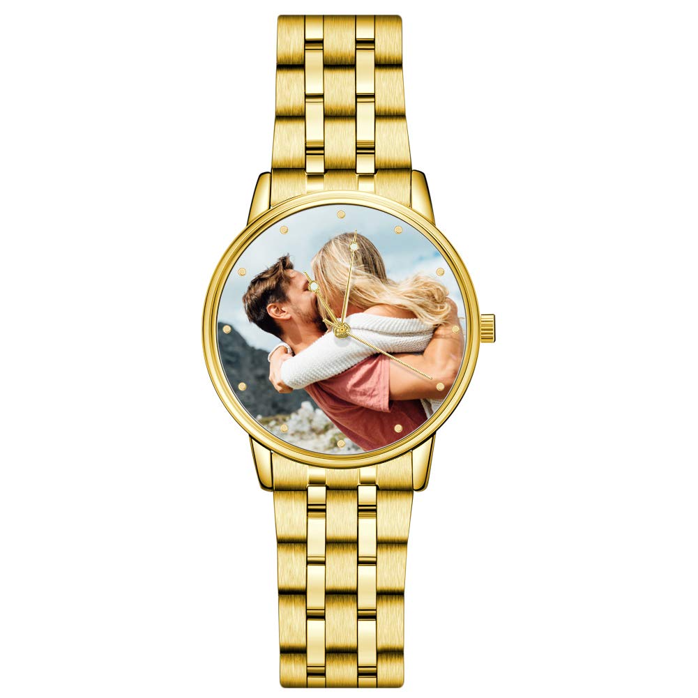 SOUFEEL Custom Photo Watch for Men - Personalized Engraved Stainless Steel Watch - Unique Gift for Dad, Husband, Boyfriend - Perfect for Anniversaries, Birthdays & Special Occasions