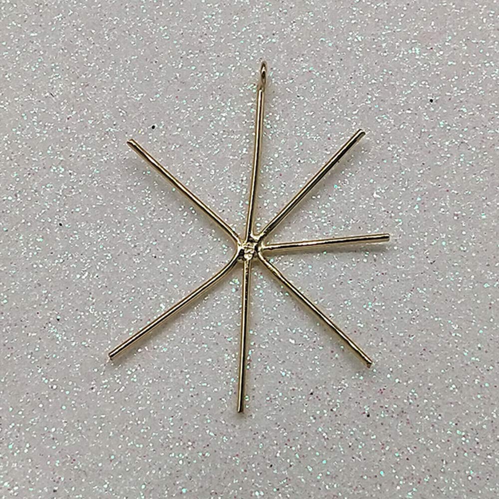 6 Prong Solid 925 Sterling Silver Pendant Blank for Raw Gemstones - Gold Tone Claw Setting Jewelry Making Supplies - DIY Necklace Crafting for Birthstone, Crystal & Bead Projects