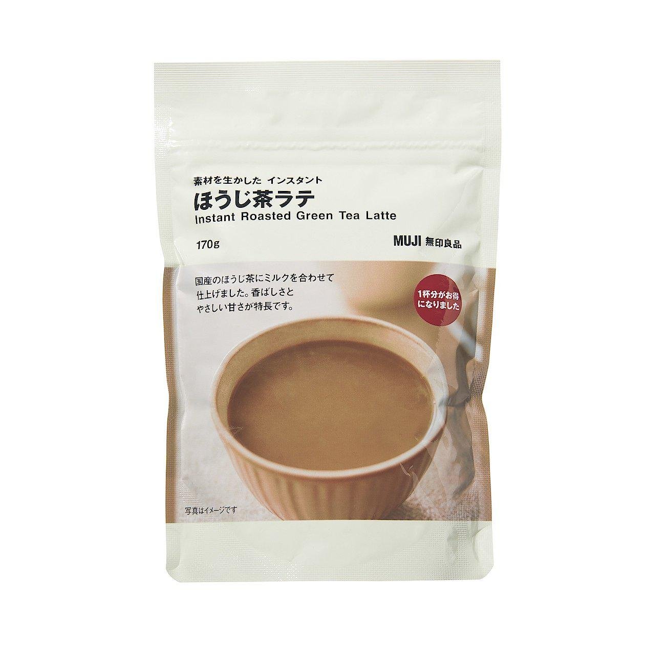 Premium Muji Instant Hojicha Roasted Green Tea Latte Powder 170g - Authentic Japanese Matcha Alternative for Home, Office & Cafe Use