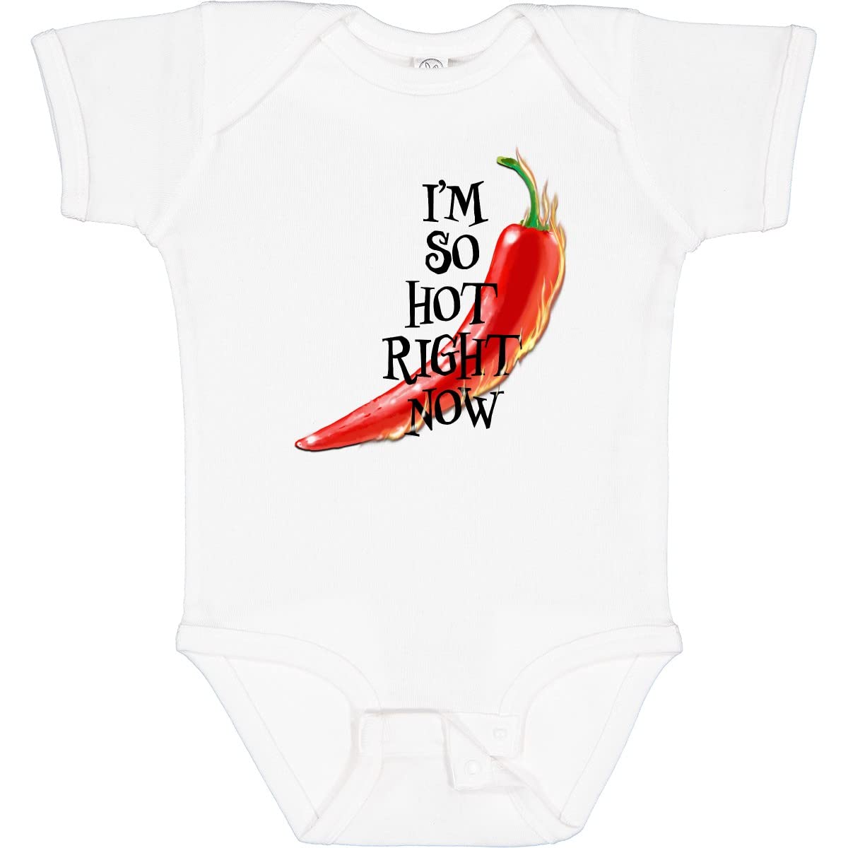 I'm So Hot Right Now Chili Pepper on Fire Baby Bodysuit - Fun Outfit for Parties, Photos & Playtime