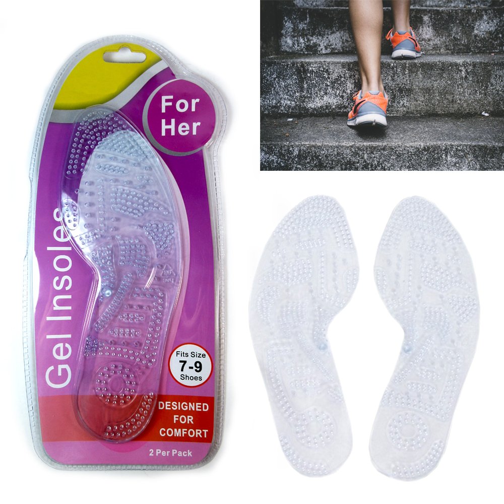 Women's Orthotic Insoles - Silicone Gel Shoe Inserts for Arch Support & Comfort - Ideal for Running, Walking & Sports