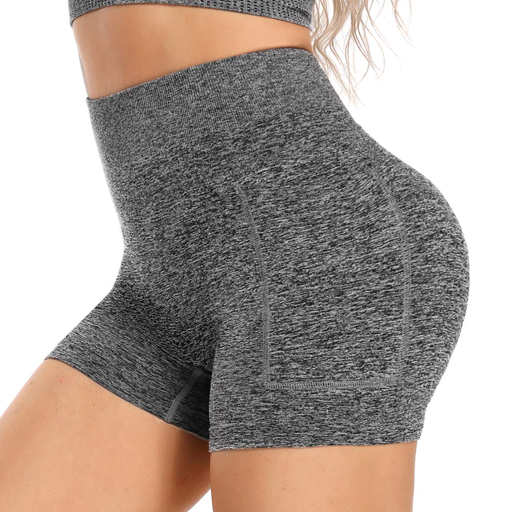 SEASUM Women's High Waist Seamless Yoga Shorts - Tummy Control Workout Gym Shorts with Compression for Yoga, Running & Fitness | Breathable Hot Pants for Active Women