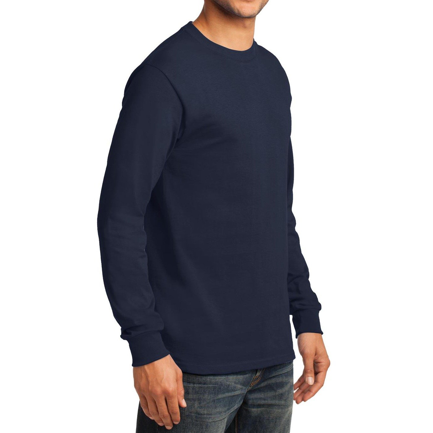 Men's Long Sleeve Essential T-Shirt - Comfortable Cotton Crewneck Top for Casual Wear, Layering & Everyday Outfits