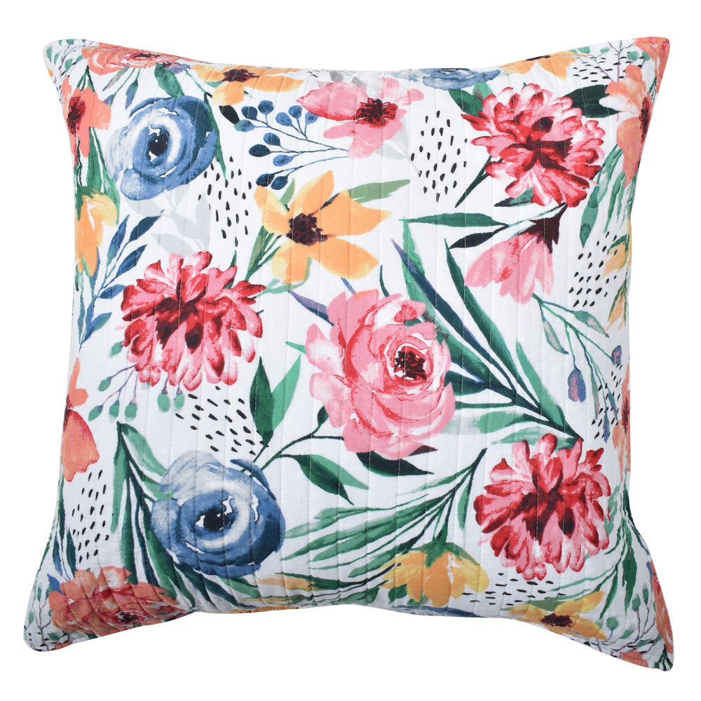 Blossom European Pillowcase - 100% Cotton Floral Decorative Pillow Cover for Sofa, Bed & Couch - Perfect for Home Decor, Living Room & Bedroom Styling