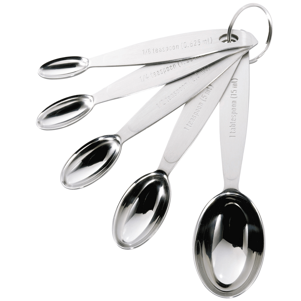 Premium Cuisipro Oval Measuring Spoons Set - 5-Piece Stainless Steel Kitchen Measuring Tools for Baking, Cooking & Coffee - Perfect for Home Chefs & Professional Bakers