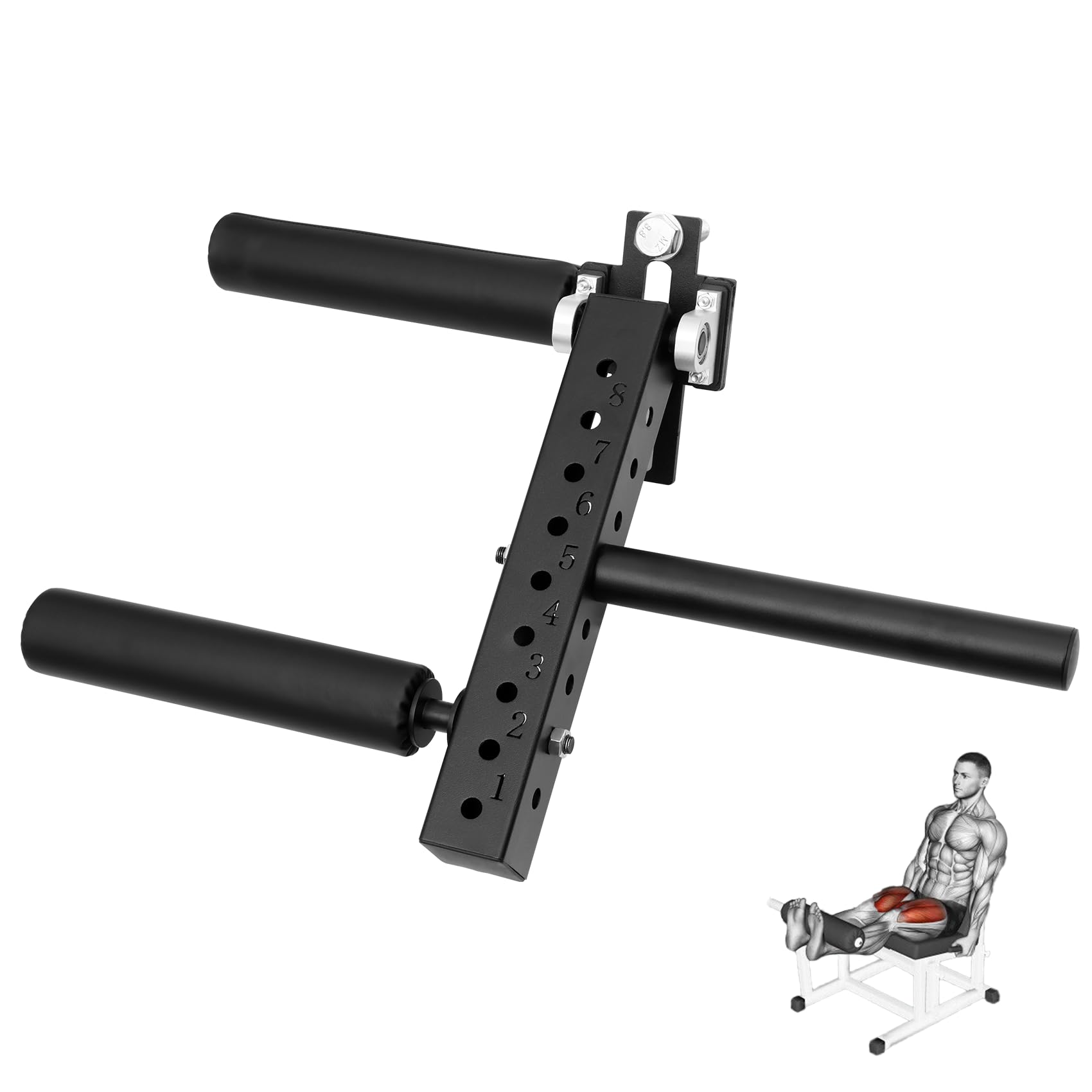 Power Rack Leg Extension & Curl Machine - 26mm/18mm Adjustable Squat Rack Attachment for Seated Leg Strength Training - Perfect for Home Gym & Strength Workouts