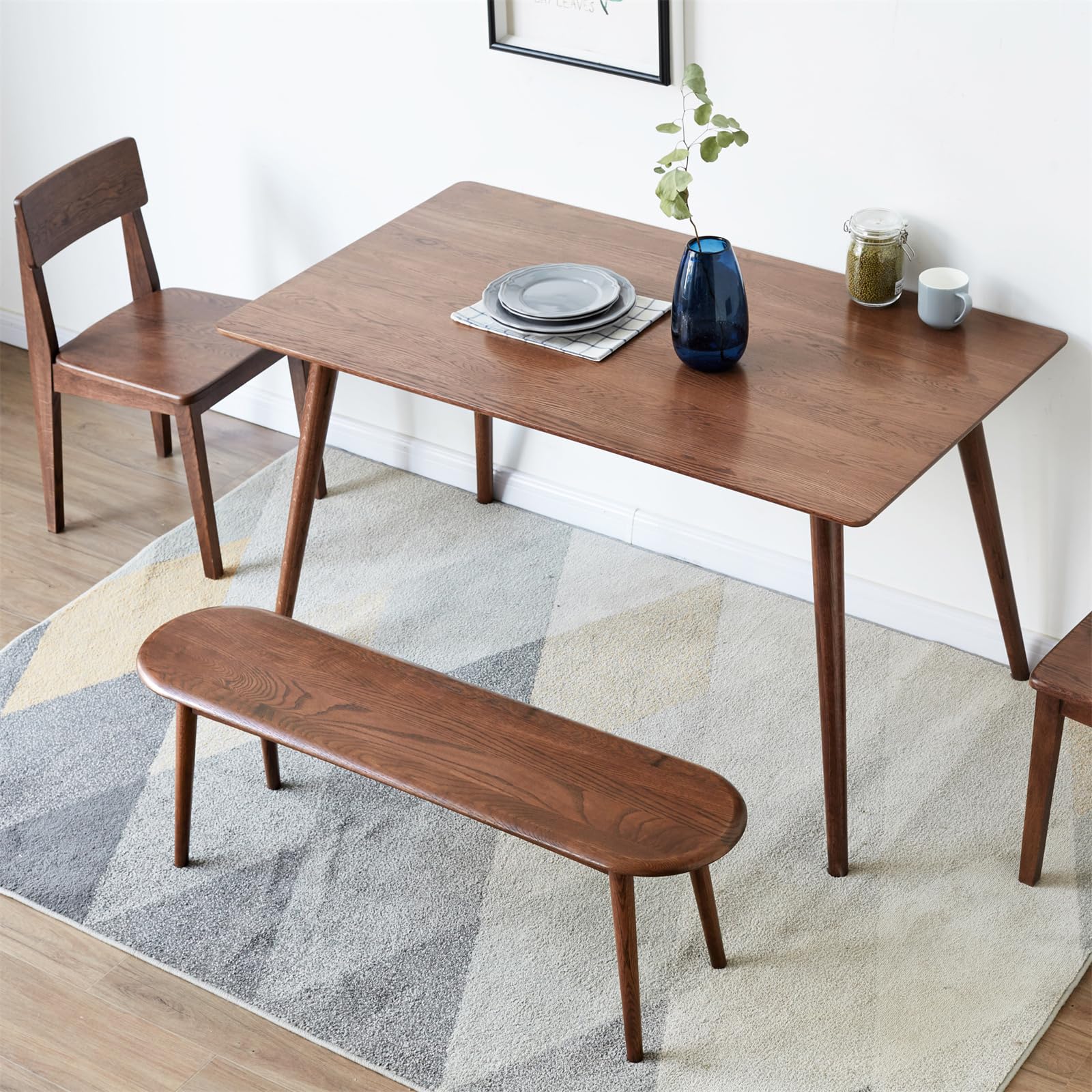 Solid Oak Wood Dining Bench - 47.24