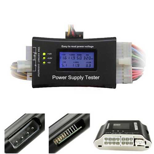 Digital LCD Power Supply Tester for PC - ATX/BTX/ITX 4Pin SATA HDD Voltage Monitor | Perfect for Computer Repair, DIY Builds & Hardware Diagnostics
