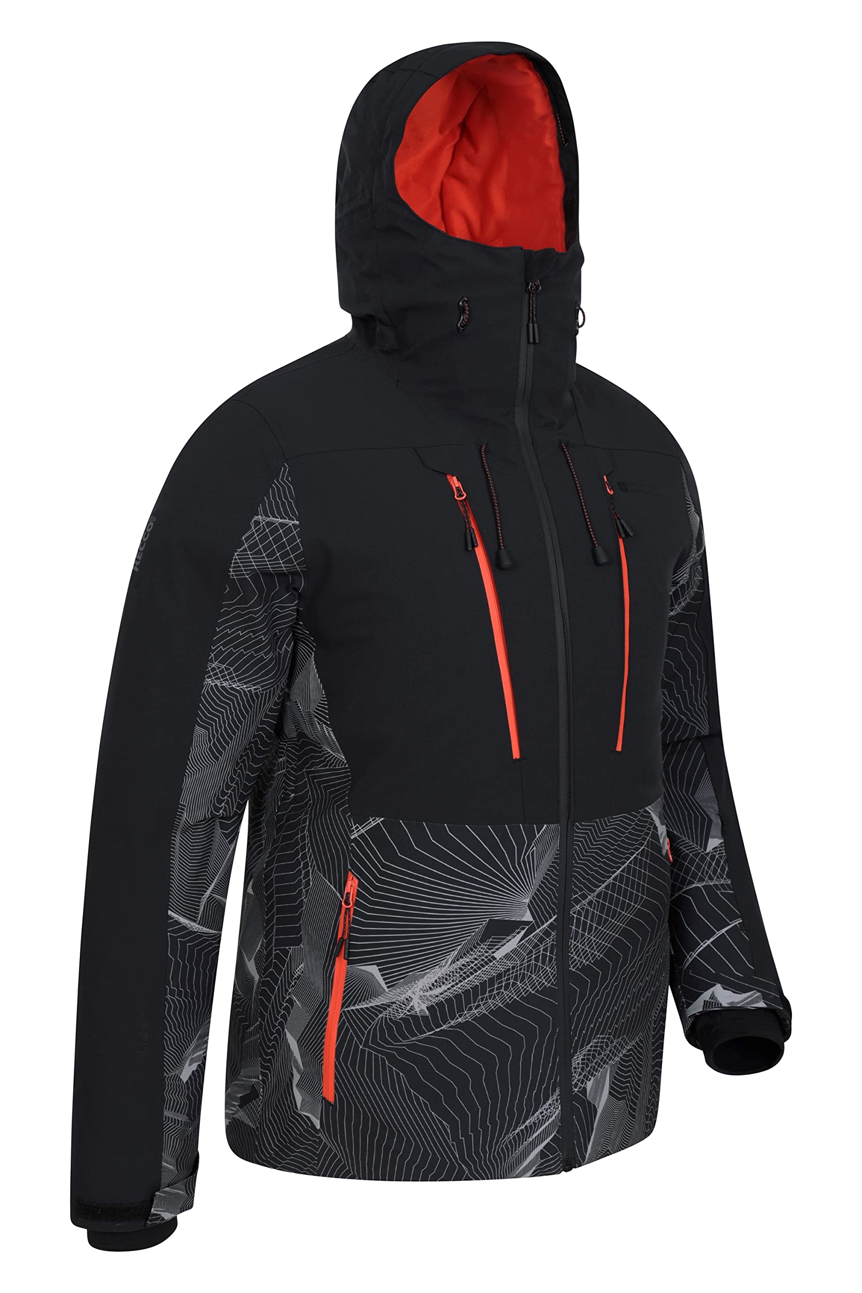 Mountain Warehouse Men's Extreme Padded Ski Jacket - Waterproof Breathable Winter Jacket with Taped Seams for Skiing, Snowboarding & Cold Weather Outdoor Activities