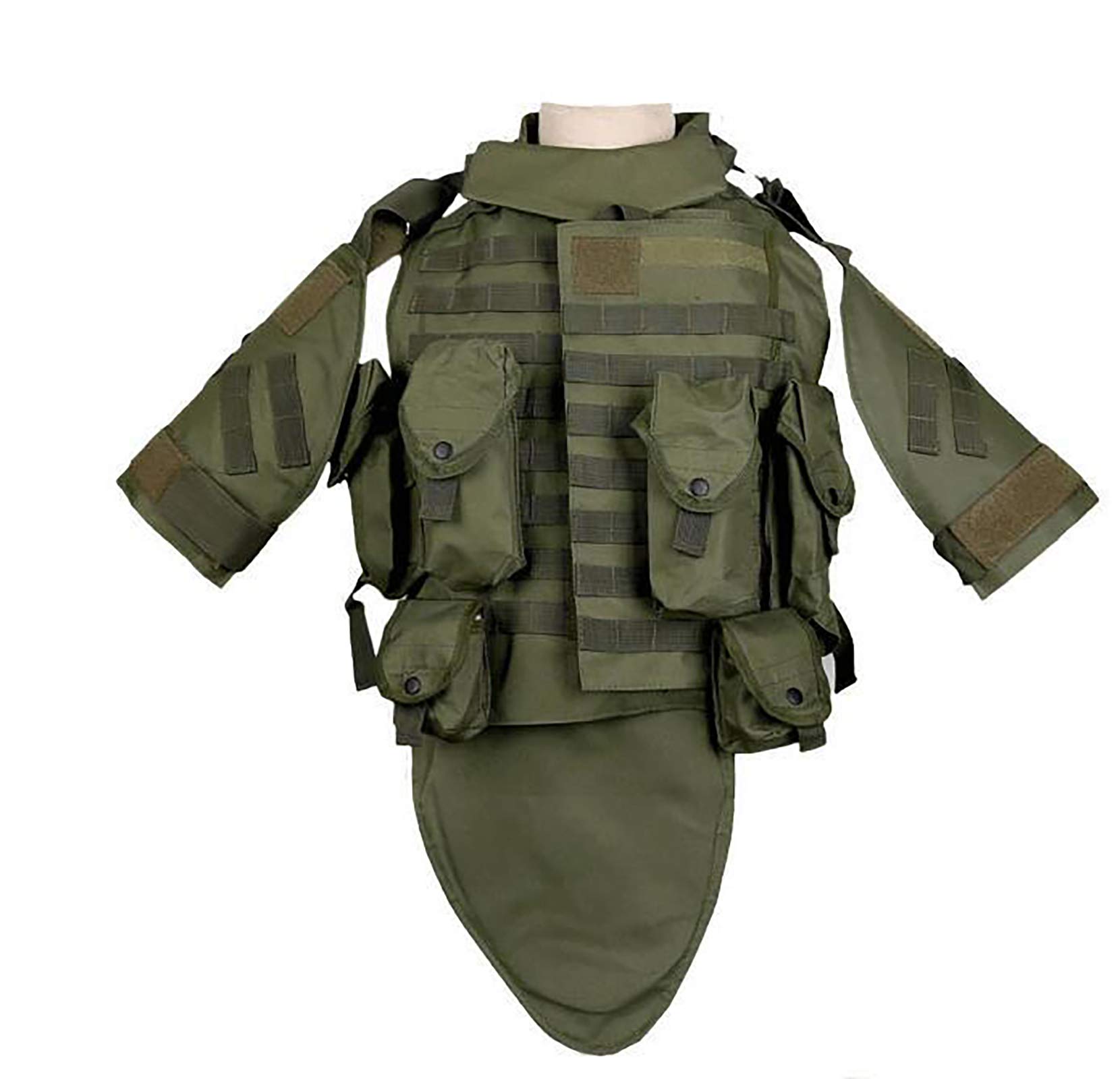 GYATSOCYG Tactical Airsoft Vest with Shoulder & Lower Body Protection - Adjustable Military Molle Vest for Airsoft, Paintball, Hunting & Outdoor Activities