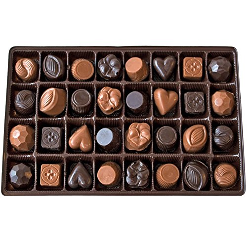 Lang’s Chocolates - Premium Assorted Milk Chocolate Gift Box (32 Pieces) - Kosher Certified Dairy - Caramel, Peanut Butter, Cashew Cluster & Meltaways - Perfect for Holidays, Birthdays & Corporate Gifting